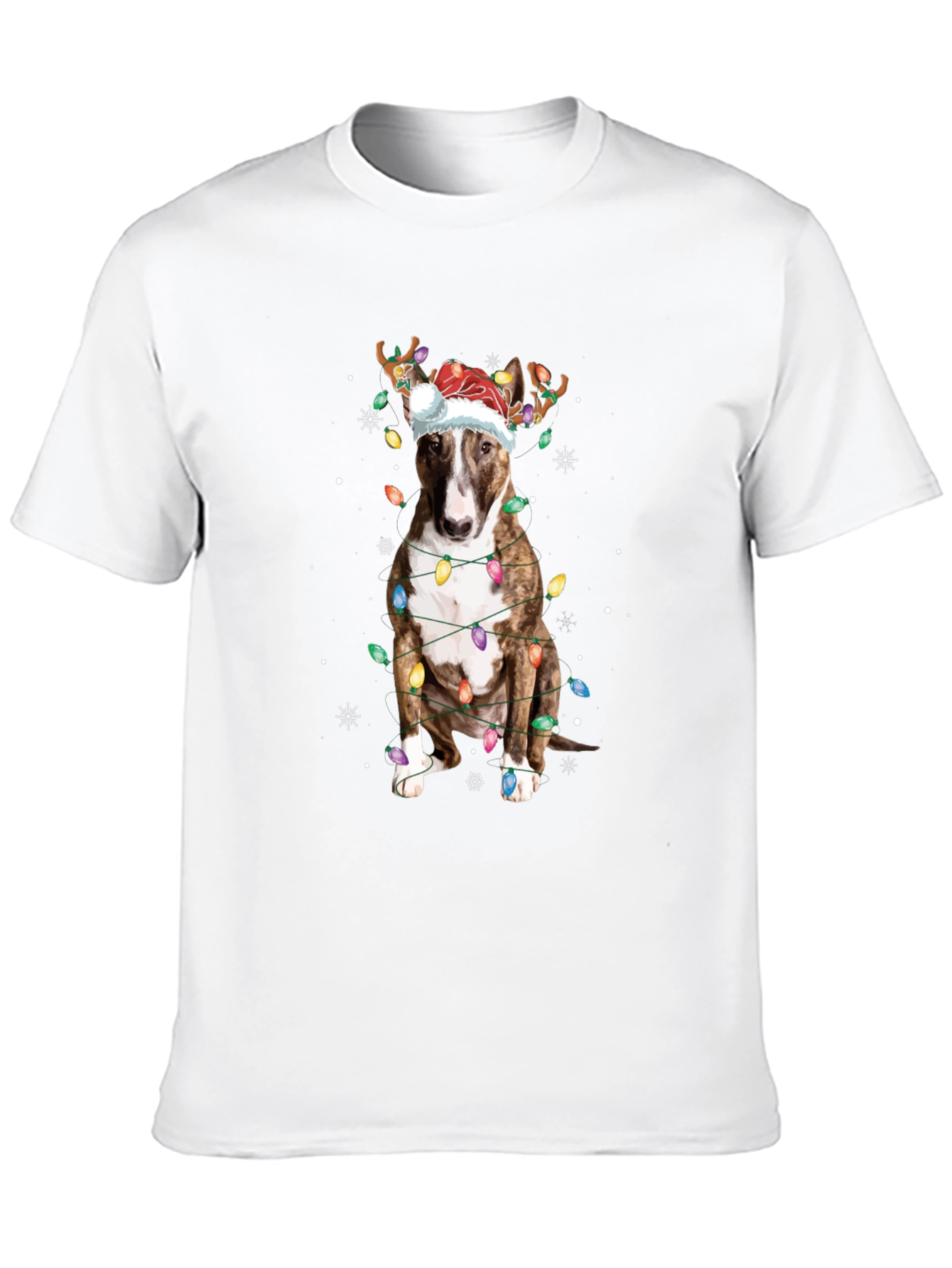 Christmas Dog T-Shirt with Lights & Antlers