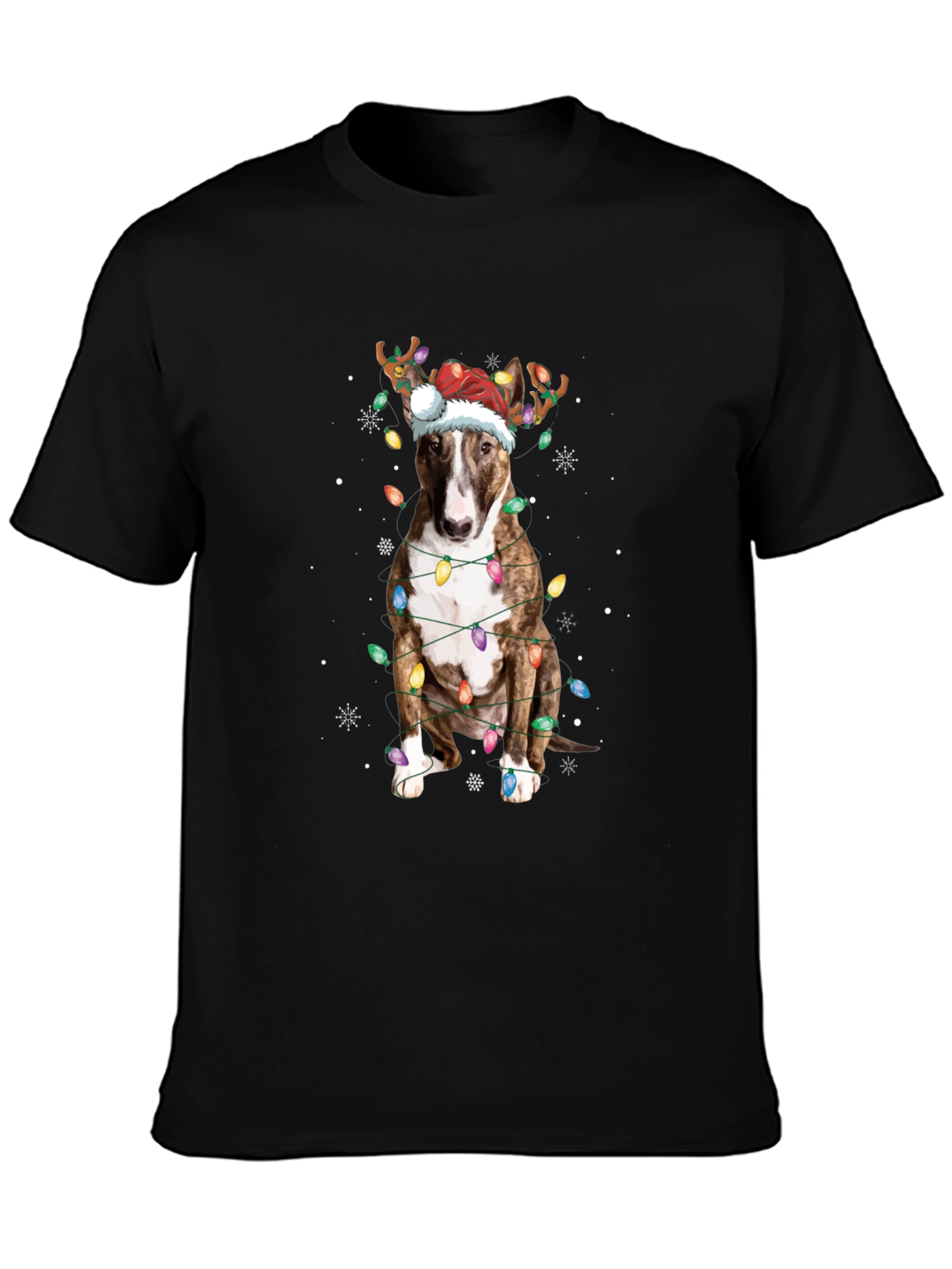 Christmas Dog T-Shirt with Lights & Antlers