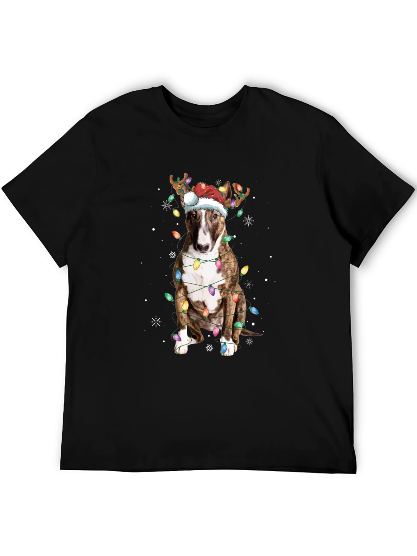 Christmas Dog T-Shirt with Lights & Antlers