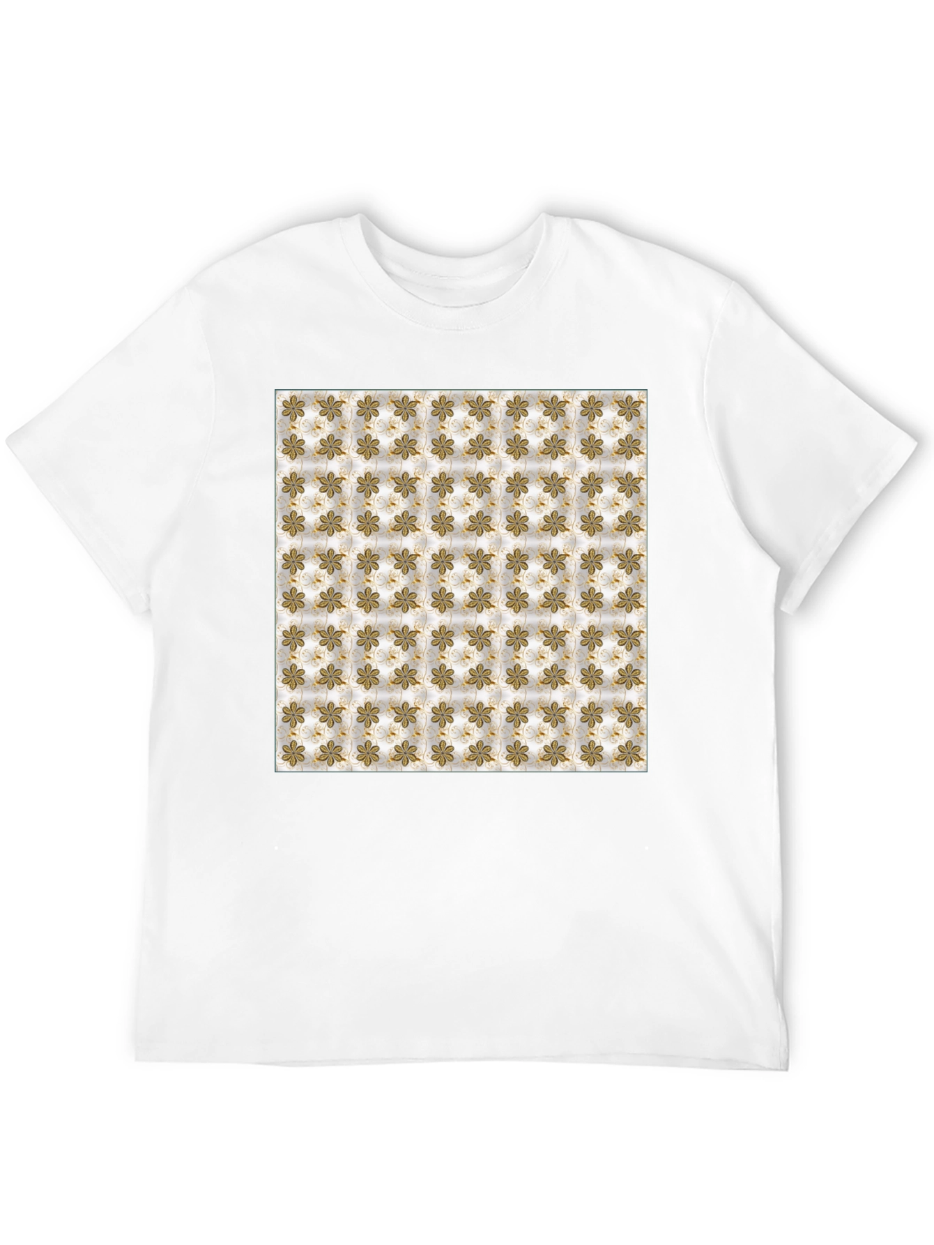 Floral Pattern Print Black T-Shirt