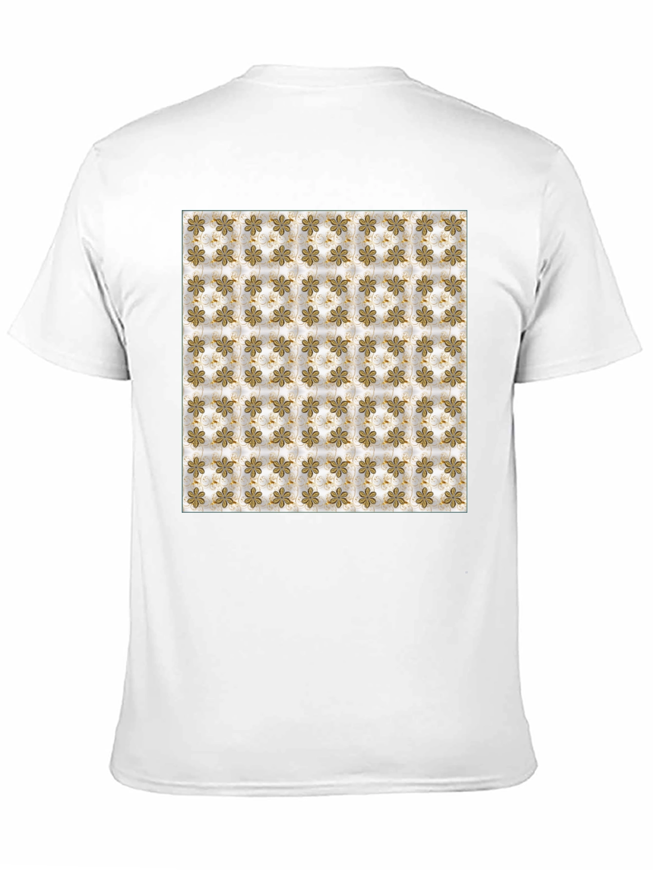 Floral Pattern Print Black T-Shirt