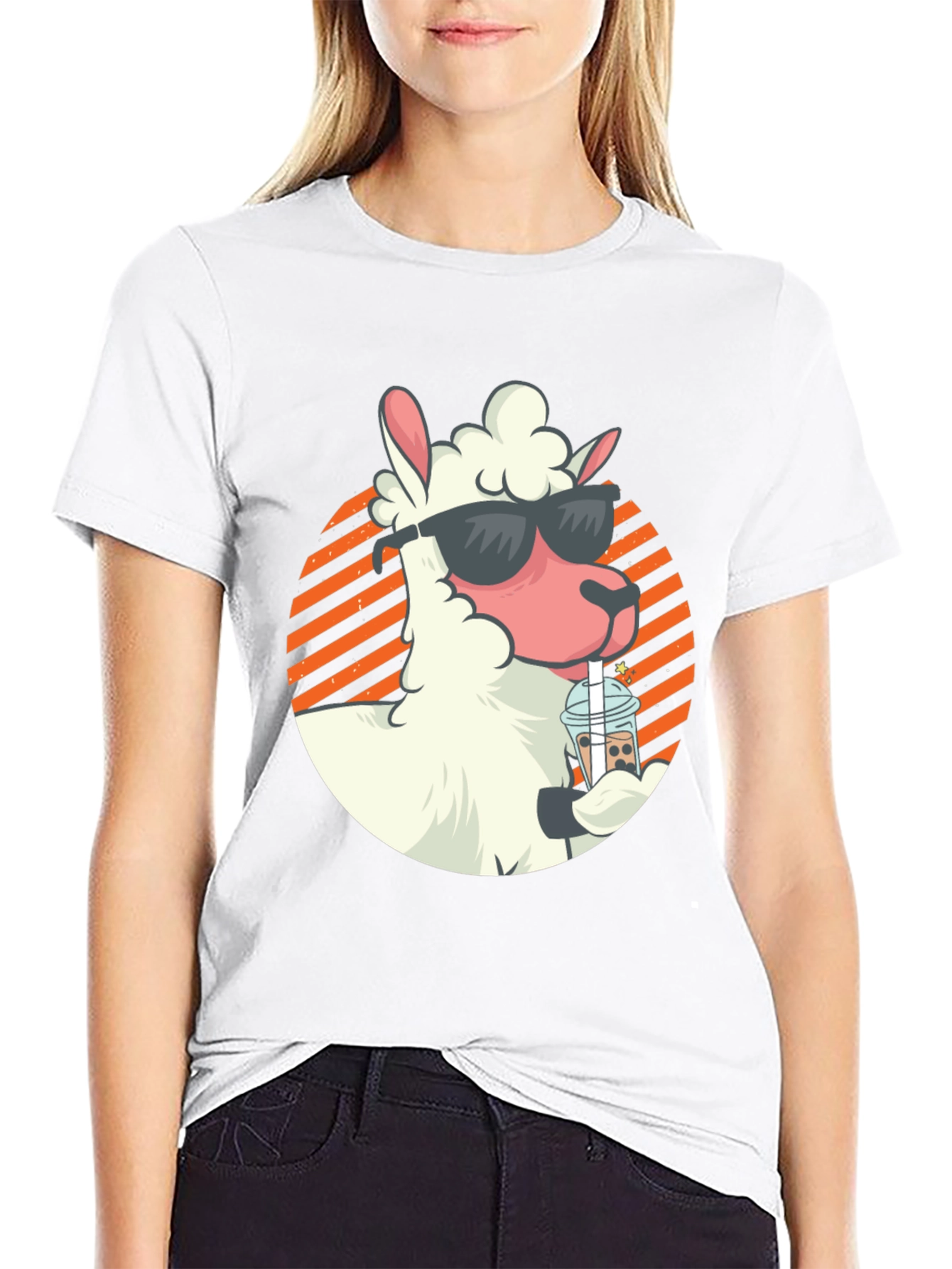 Cool Llama Bubble Tea Graphic Tee