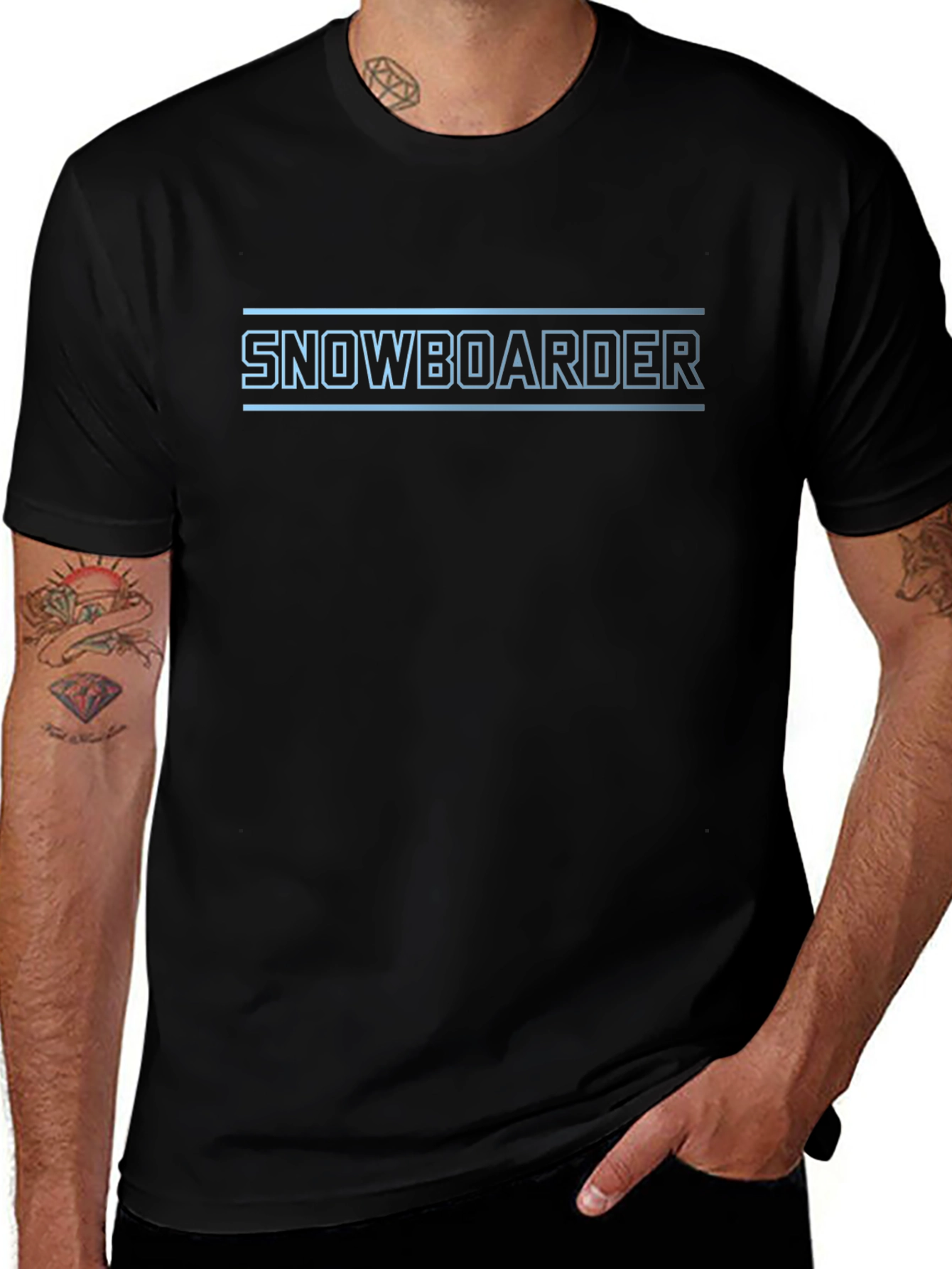 Snowboarder Graphic T-Shirt - Black