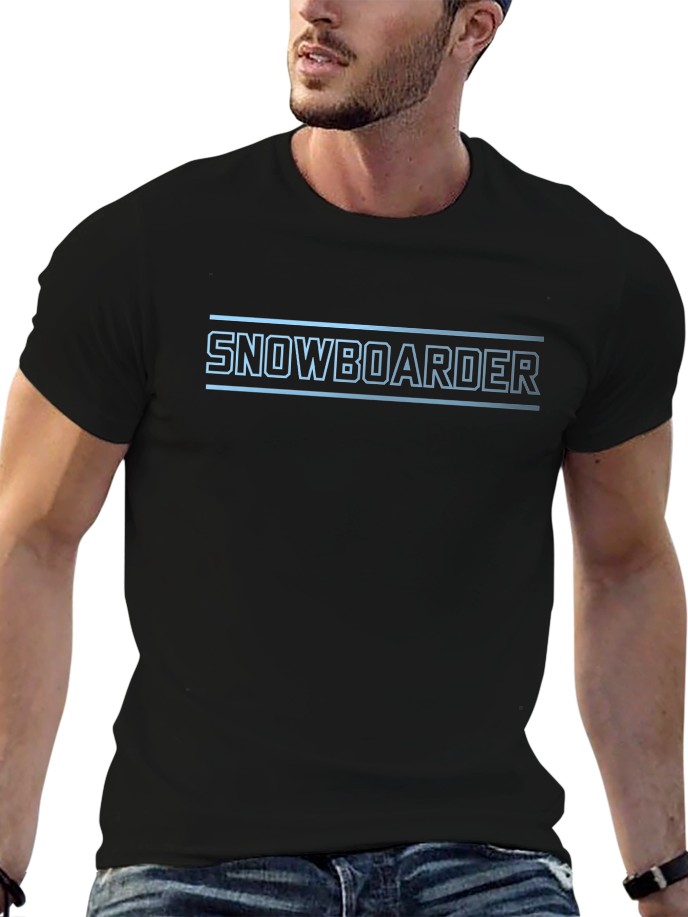 Snowboarder Graphic T-Shirt - Black