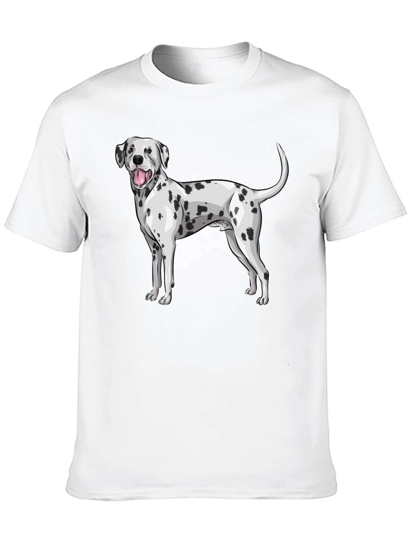 Dalmatian Dog Graphic Print Black T-Shirt