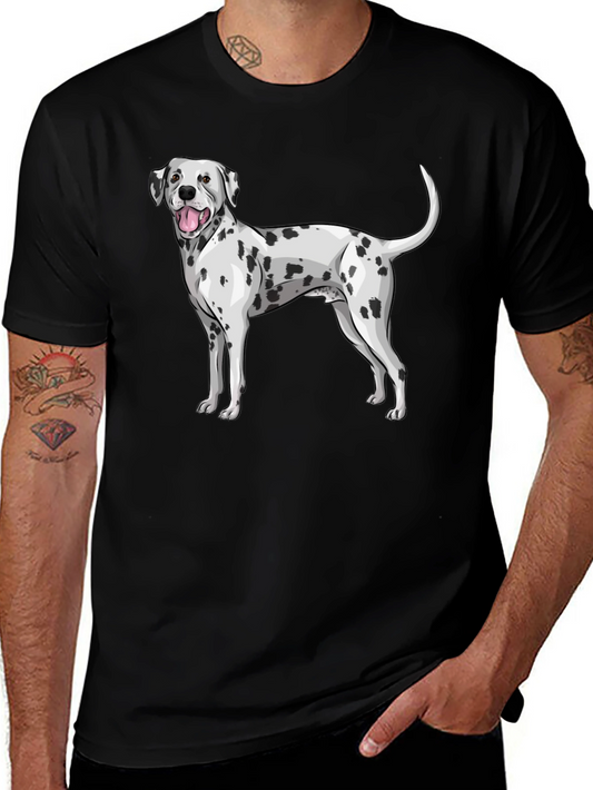 Dalmatian Dog Graphic Print Black T-Shirt