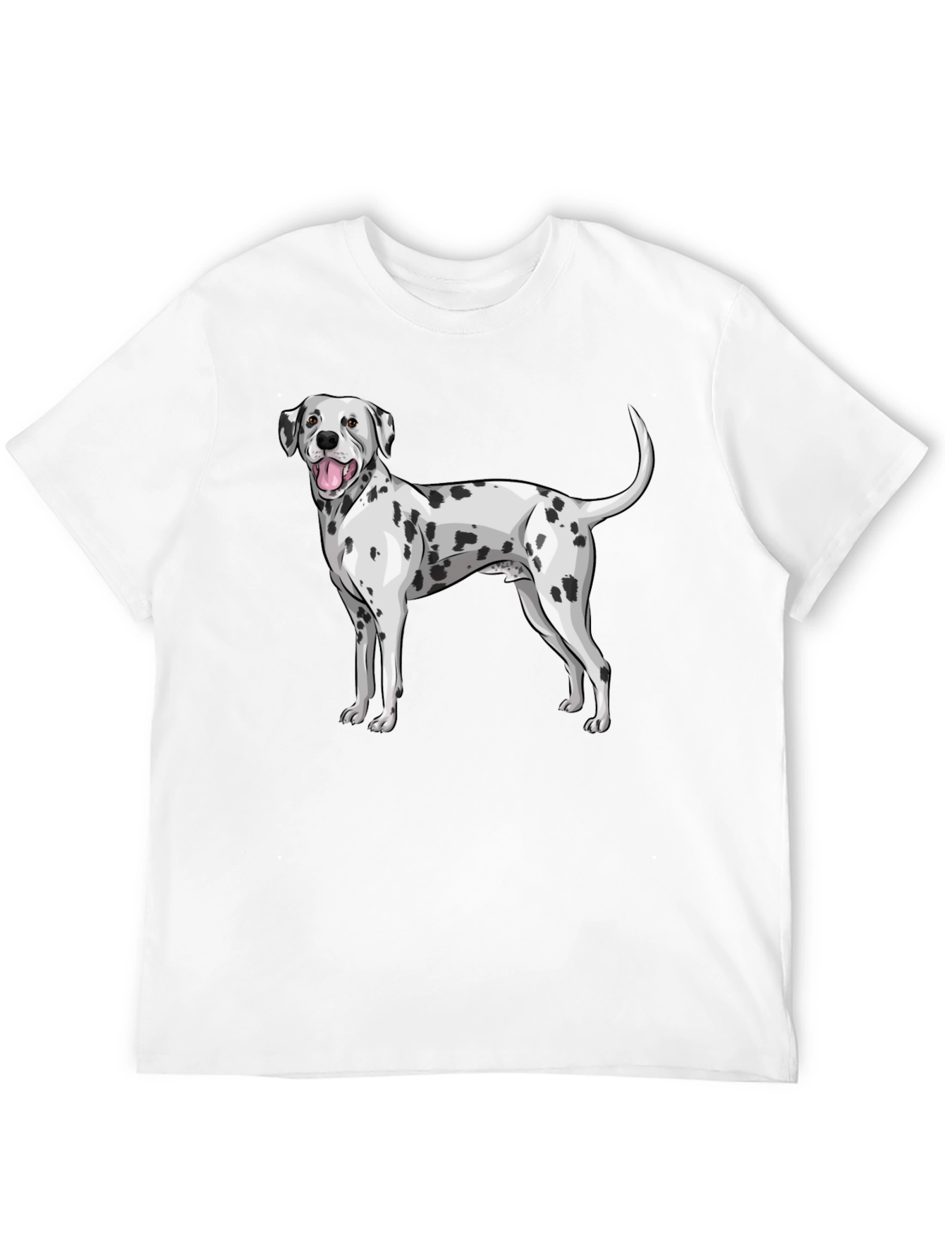 Dalmatian Dog Graphic Print Black T-Shirt