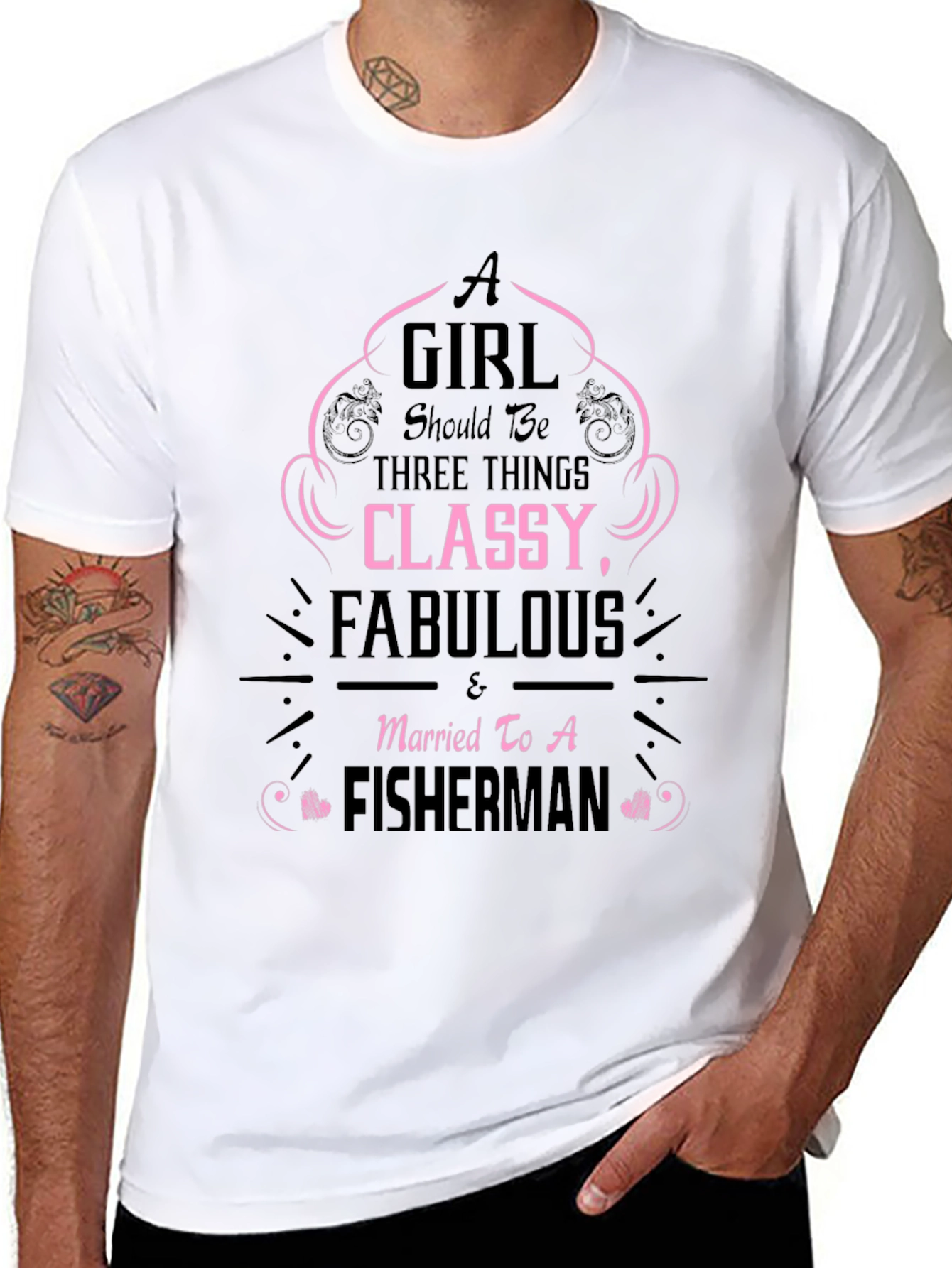 Classy Girl Fisherman Wife Graphic T-Shirt
