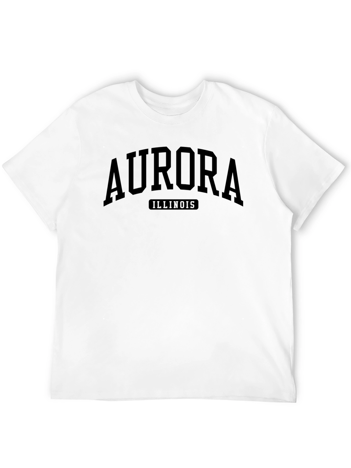 Aurora Illinois Black Graphic Tee