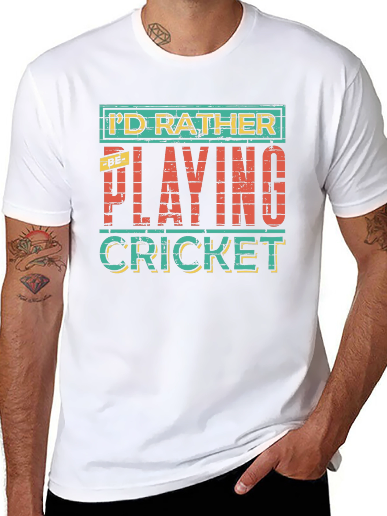 Id Rather Be Playing Cricket T-Shirt