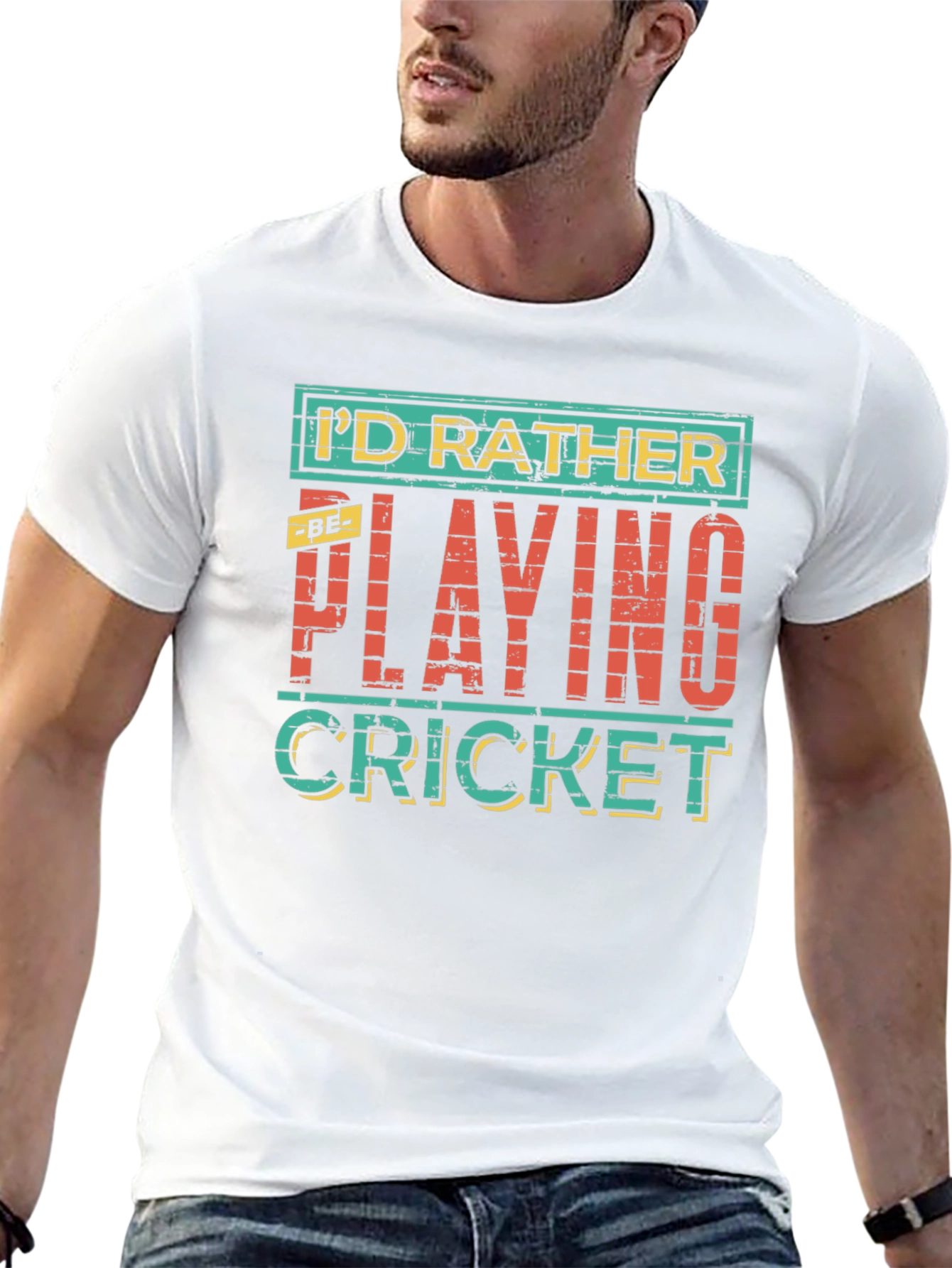 Id Rather Be Playing Cricket T-Shirt