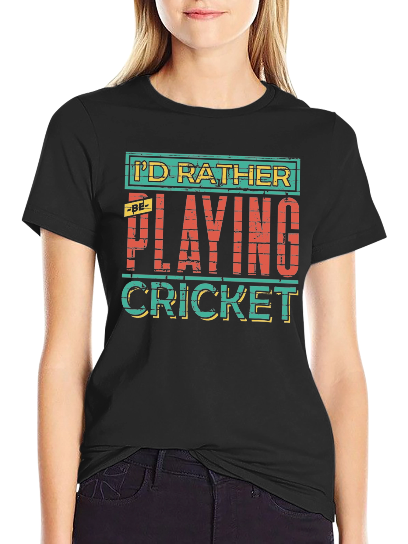 Id Rather Be Playing Cricket T-Shirt