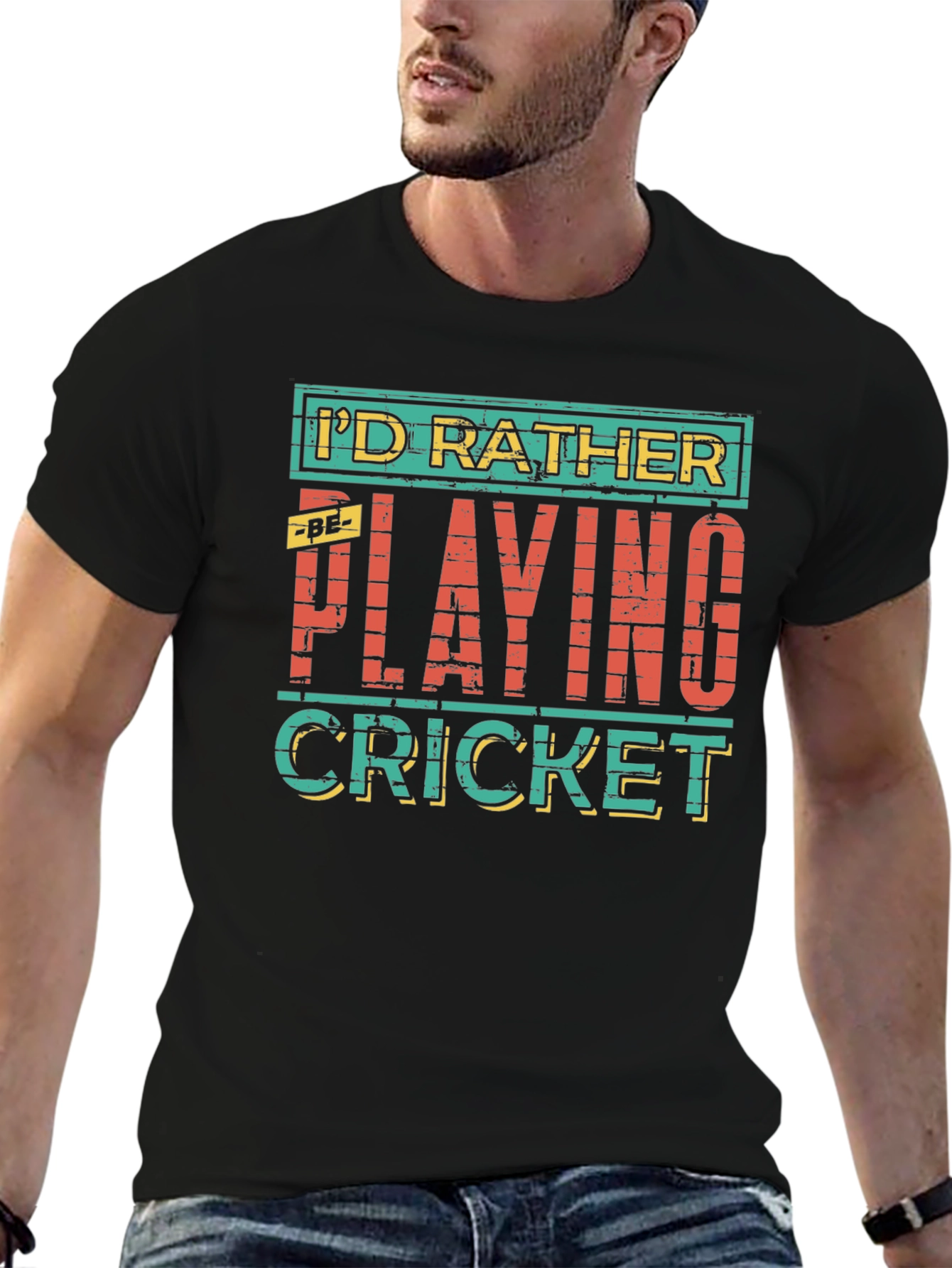 Id Rather Be Playing Cricket T-Shirt