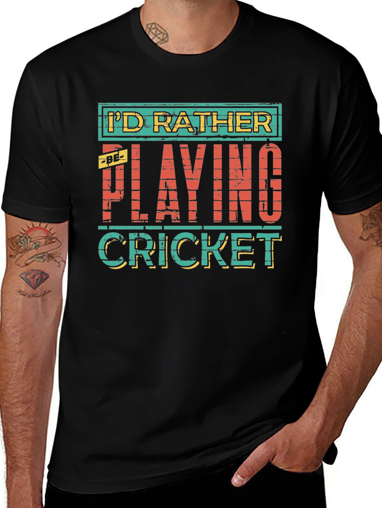 Id Rather Be Playing Cricket T-Shirt