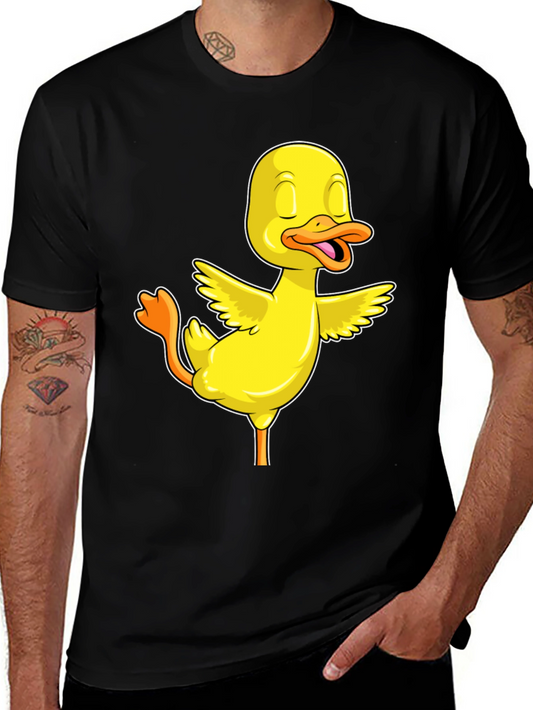 Duck Yoga Pose T-Shirt - Black Cotton Tee