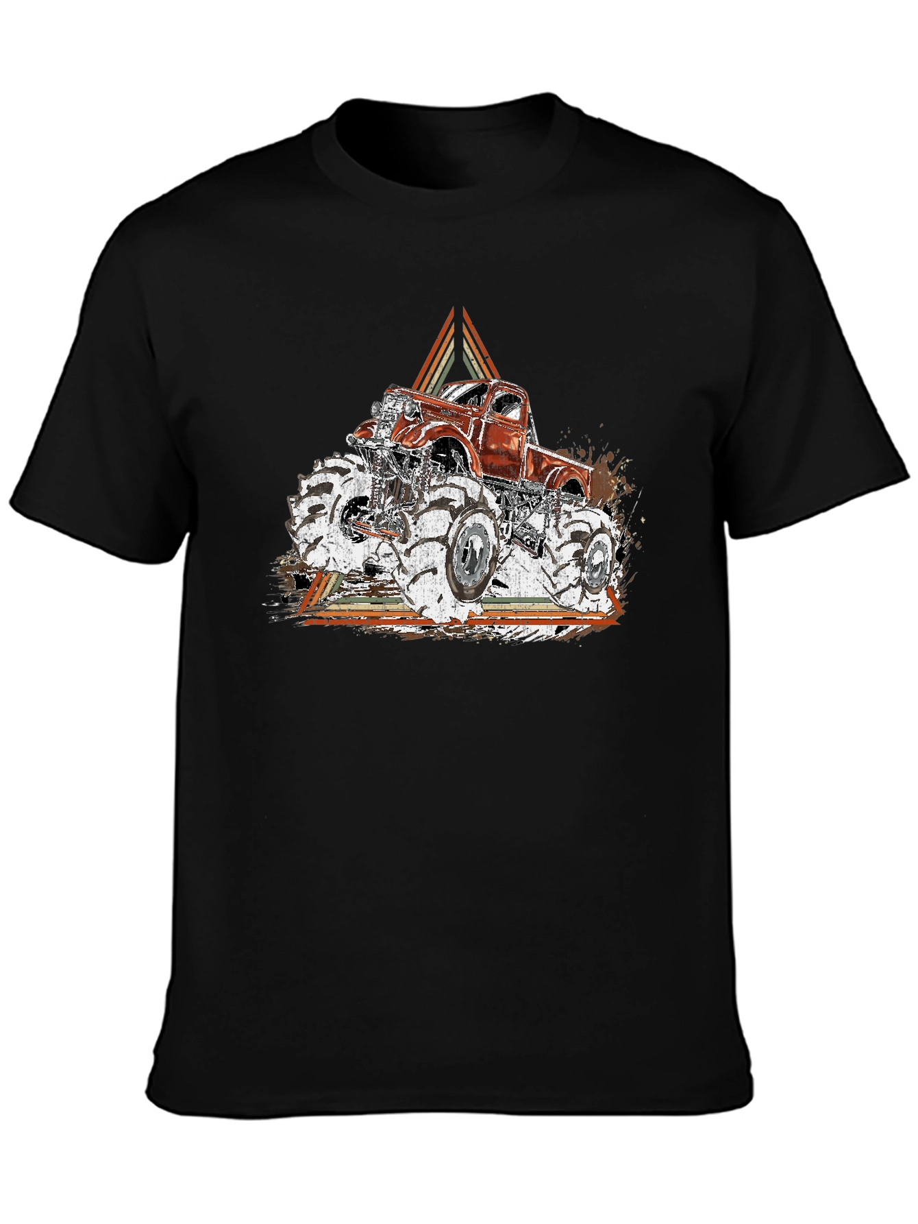 Monster Truck Graphic Tee - Black Cotton Blend