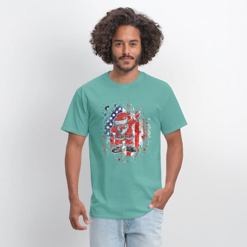 Santa With American Flag