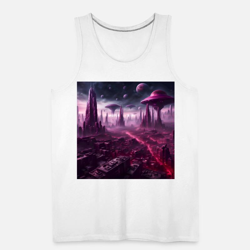 Sci-Fi Future World And Alien City in Neon Pink