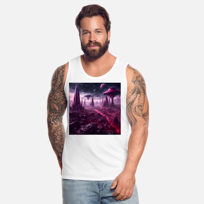 Sci-Fi Future World And Alien City in Neon Pink