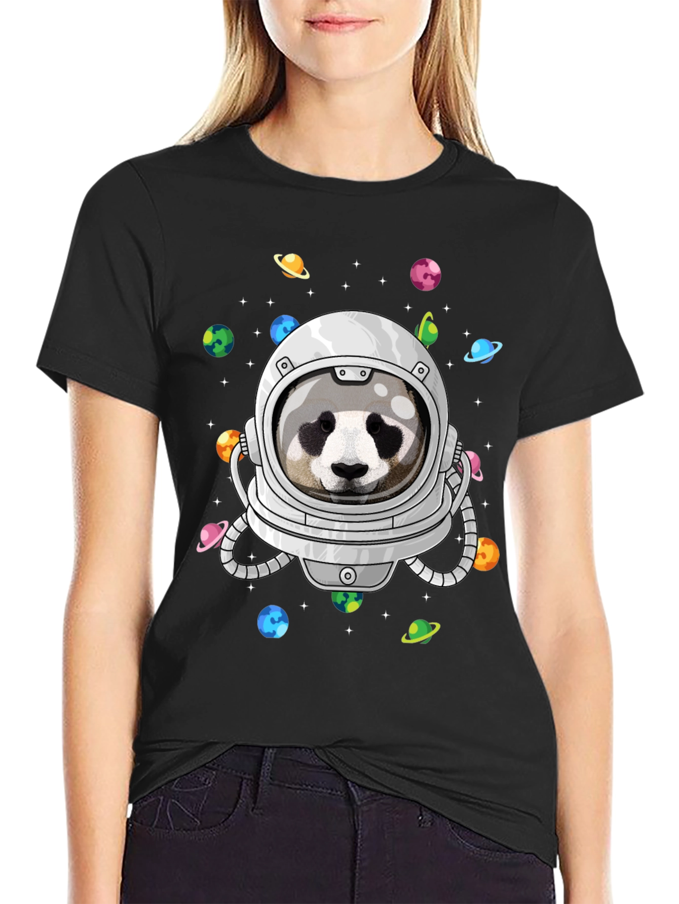 Panda Astronaut T-Shirt - Galaxy Space Design
