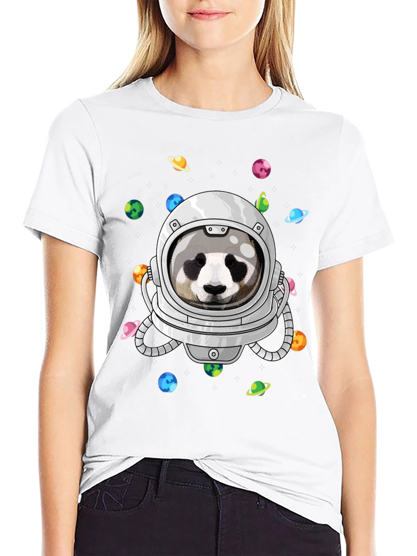 Panda Astronaut T-Shirt - Galaxy Space Design