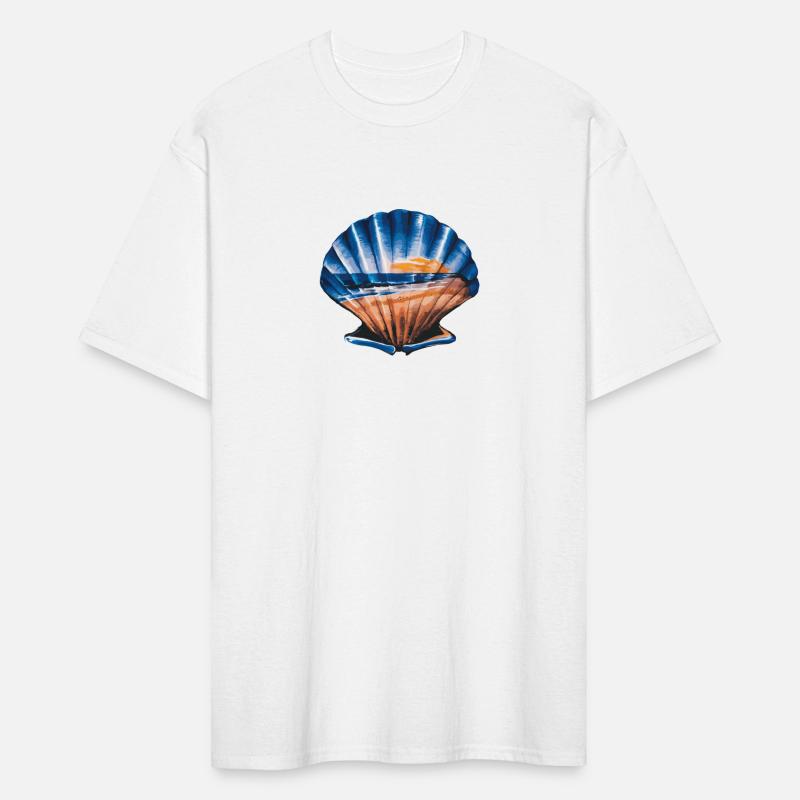 Seashell Beach Scene Serene Ocean Landscape