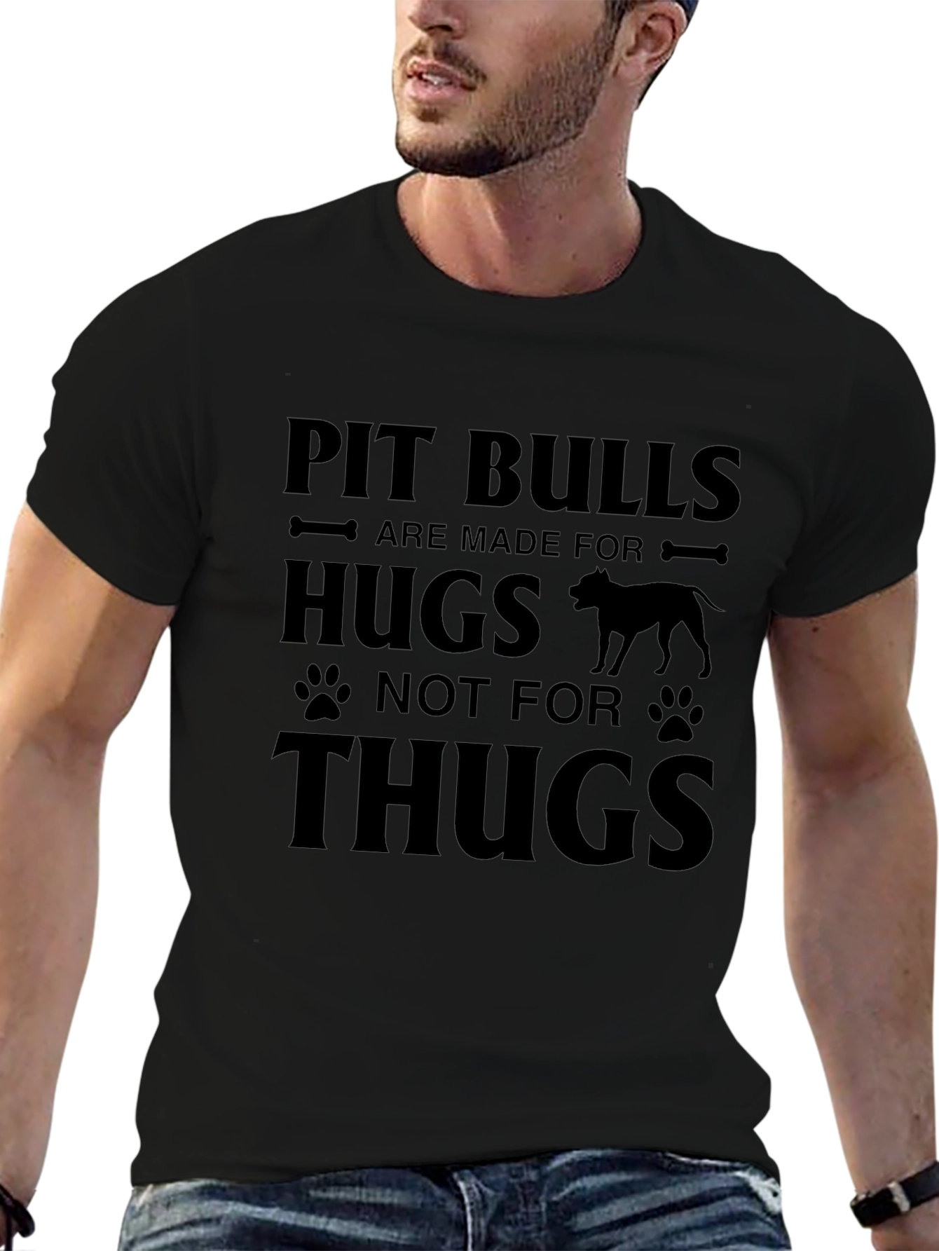Pit Bull Hugs Graphic Tee - Soft Cotton Blend