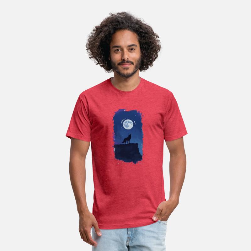 Serene Night Scene Featuring A Wolf Silhouette
