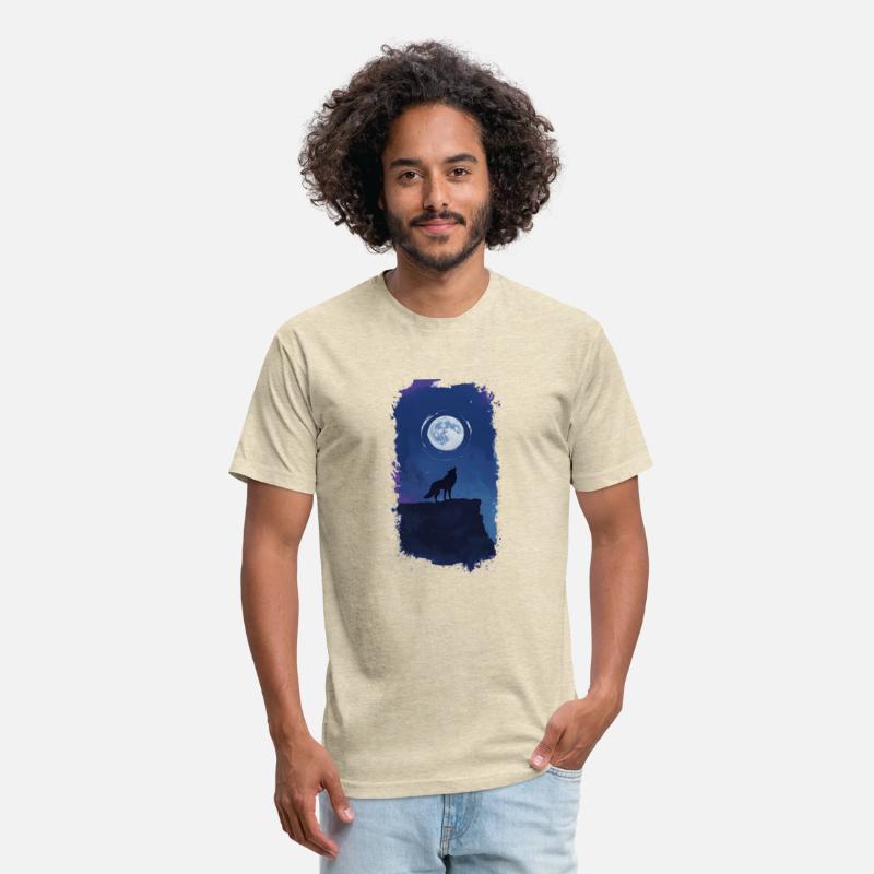 Serene Night Scene Featuring A Wolf Silhouette