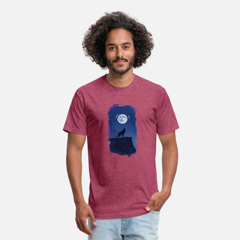 Serene Night Scene Featuring A Wolf Silhouette