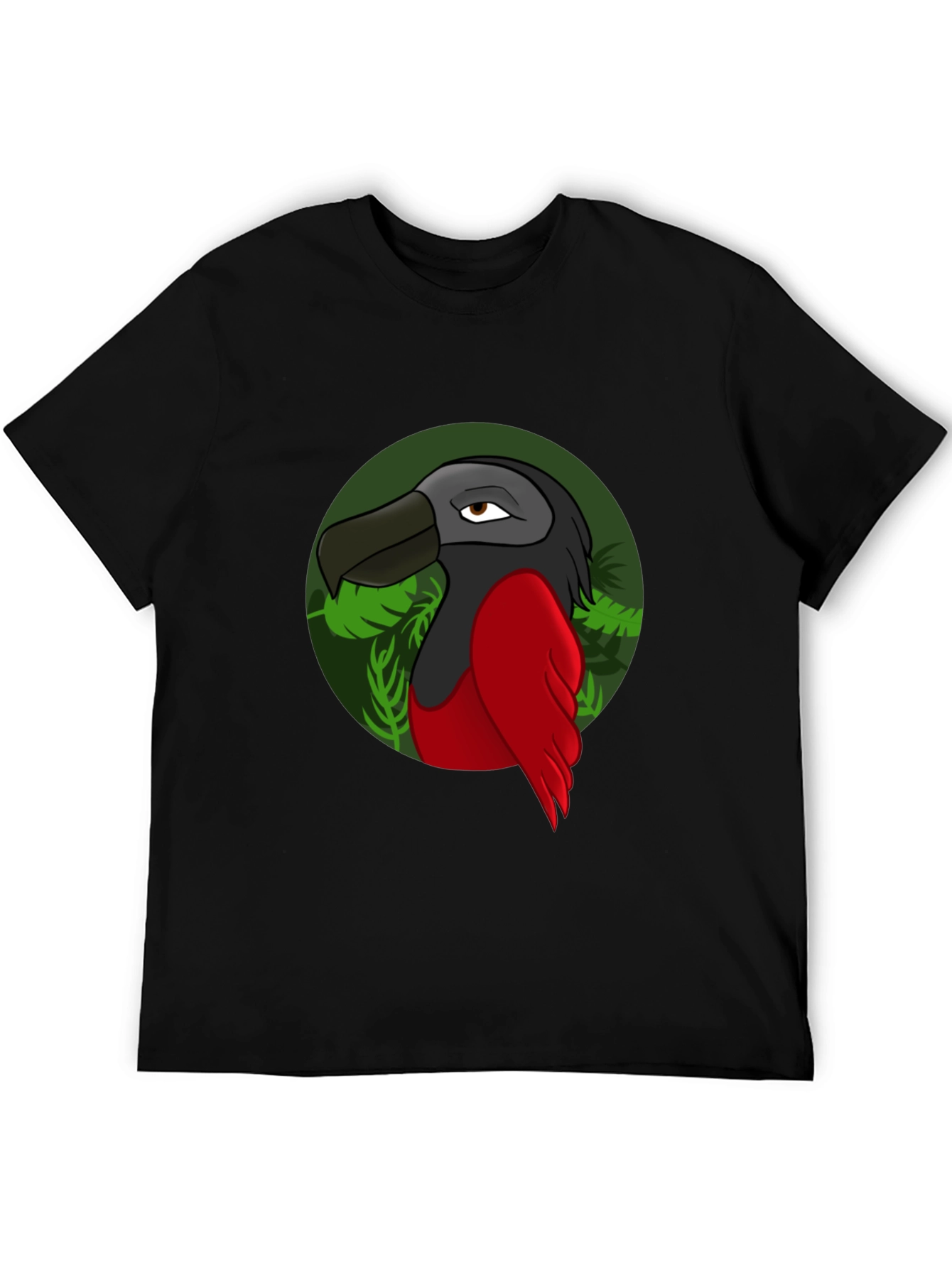 Cartoon Bird Graphic T-Shirt - Black