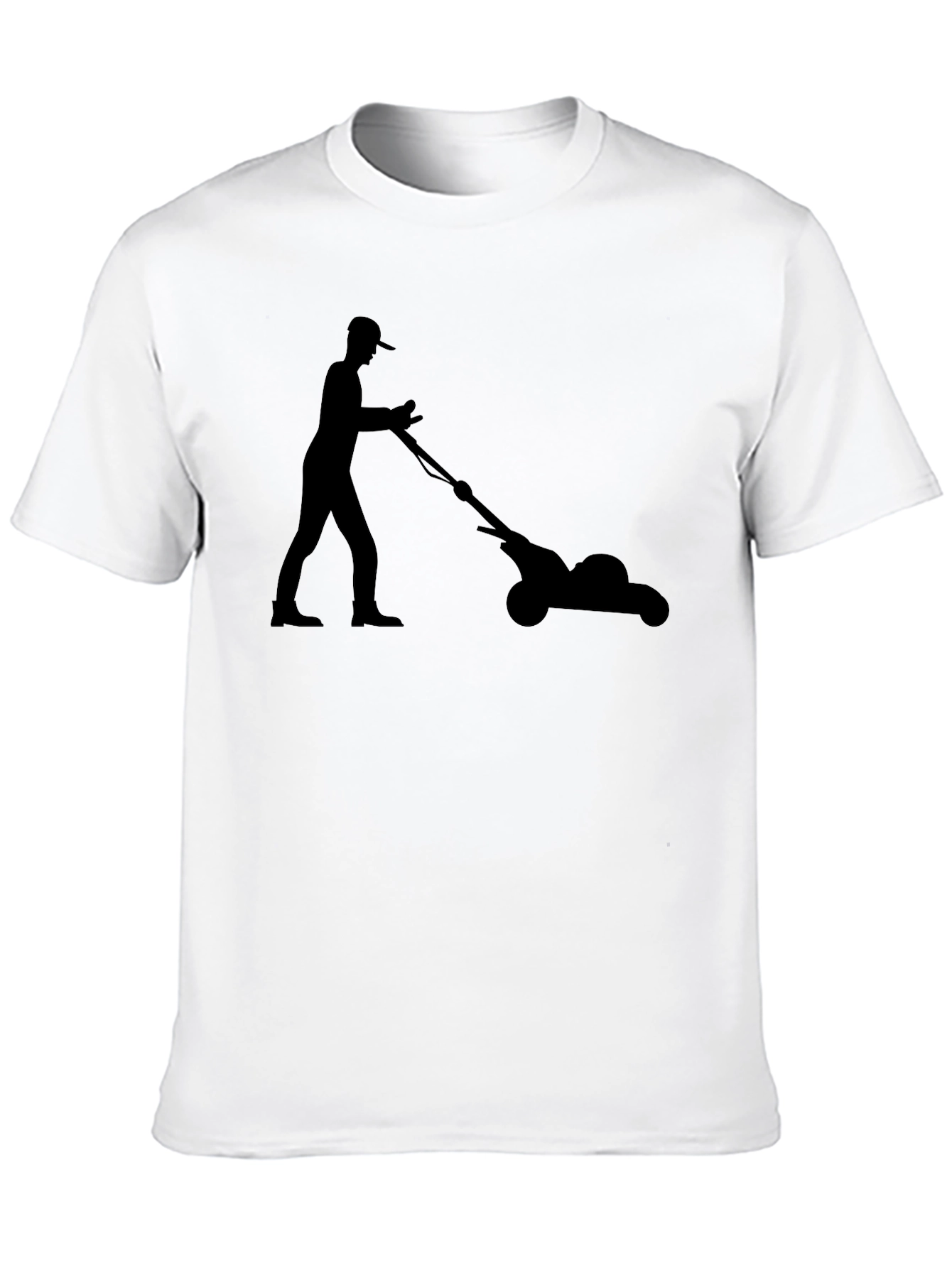 Lawn Mower Silhouette Graphic Tee - Black T-Shirt