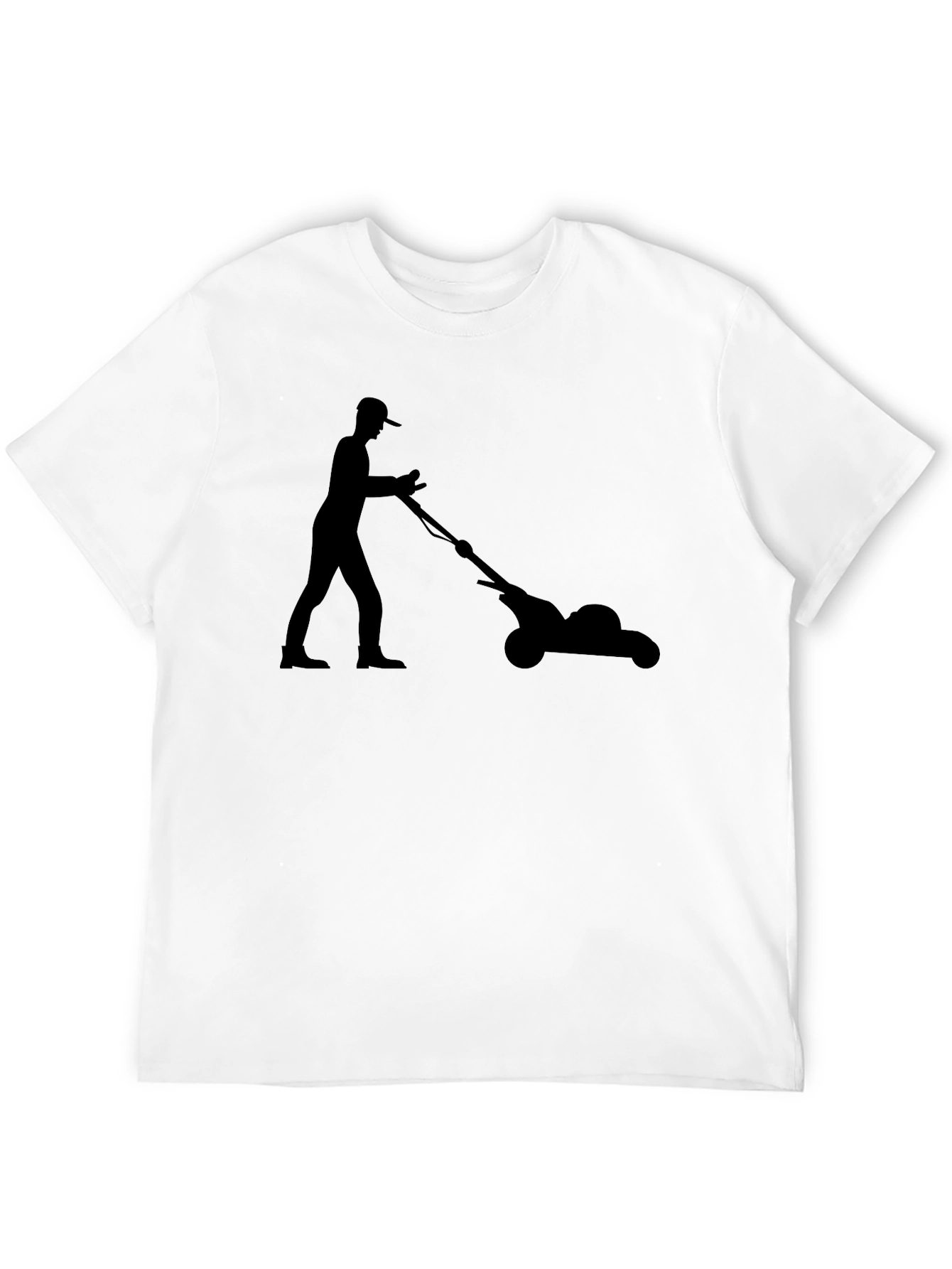 Lawn Mower Silhouette Graphic Tee - Black T-Shirt