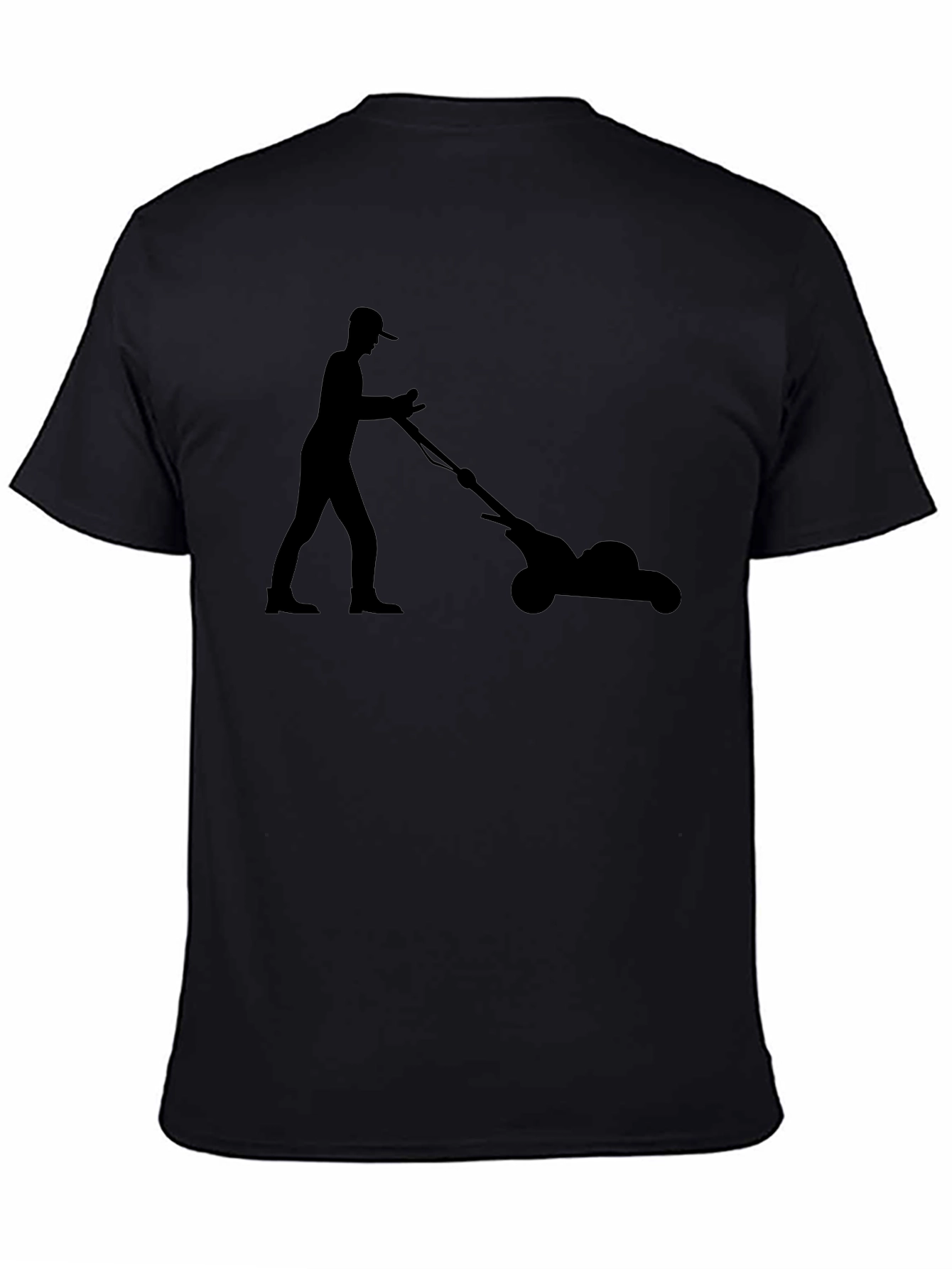 Lawn Mower Silhouette Graphic Tee - Black T-Shirt