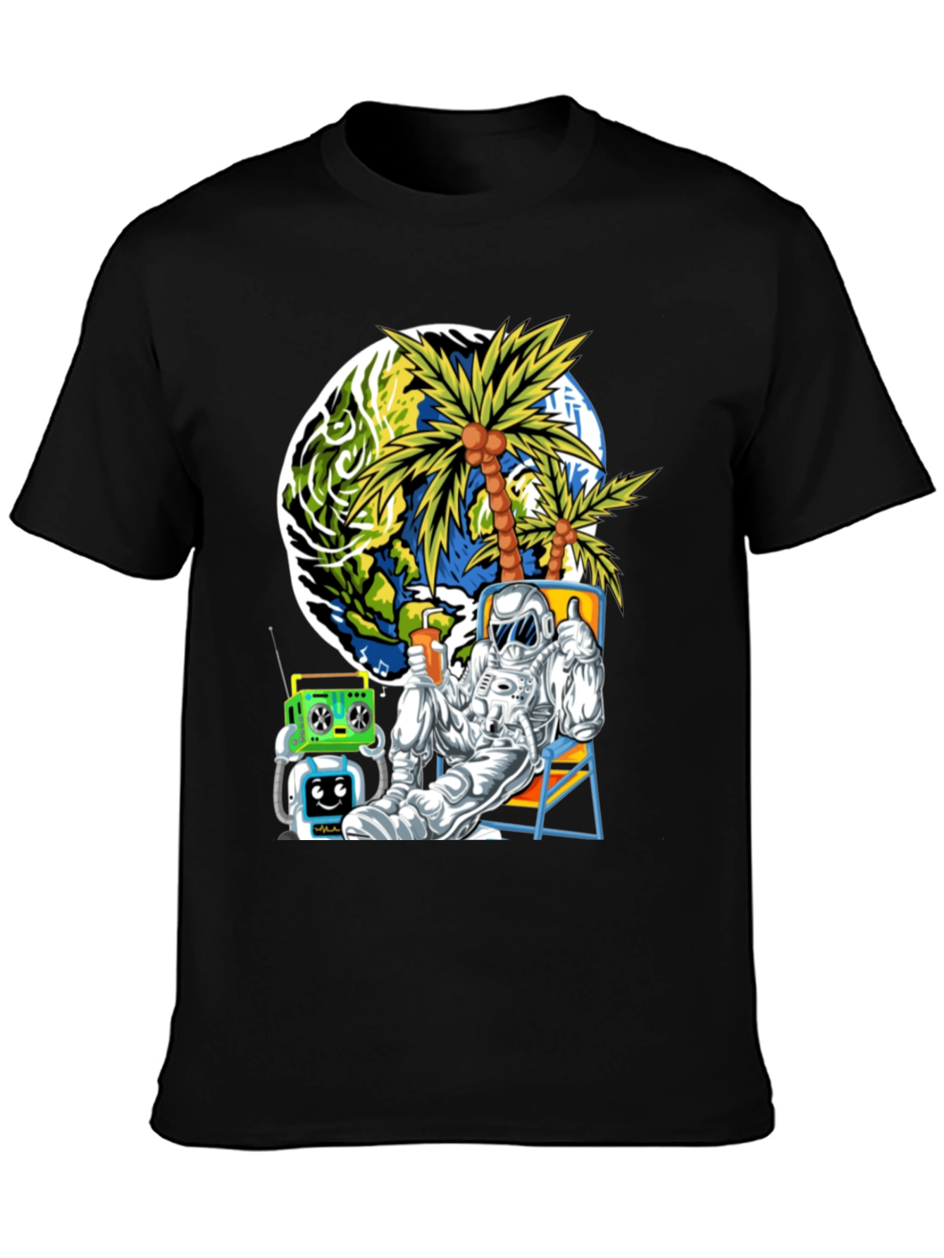 Astronaut Lounging Graphic T-Shirt
