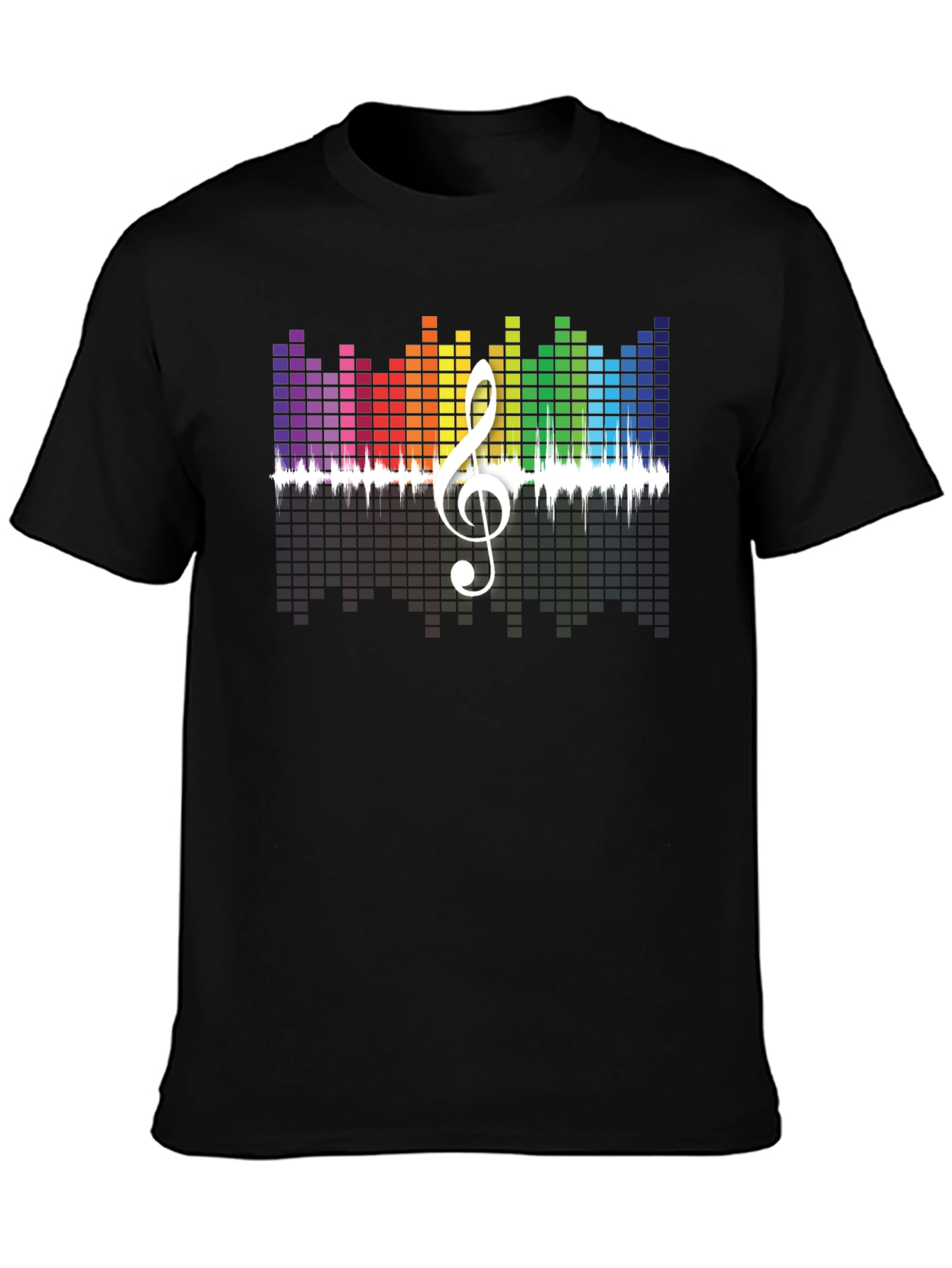 Rainbow Music Equalizer Treble Clef Graphic Tee
