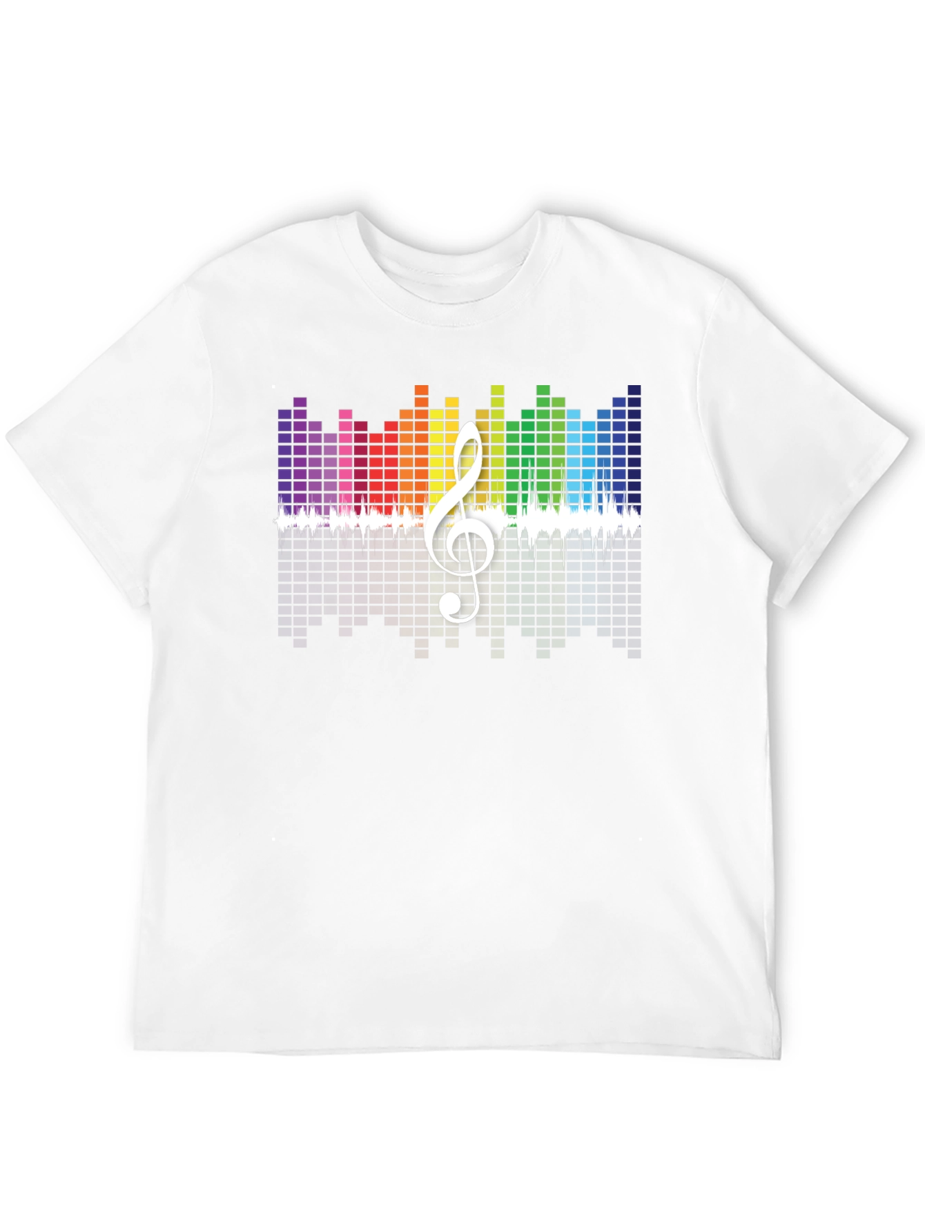 Rainbow Music Equalizer Treble Clef Graphic Tee