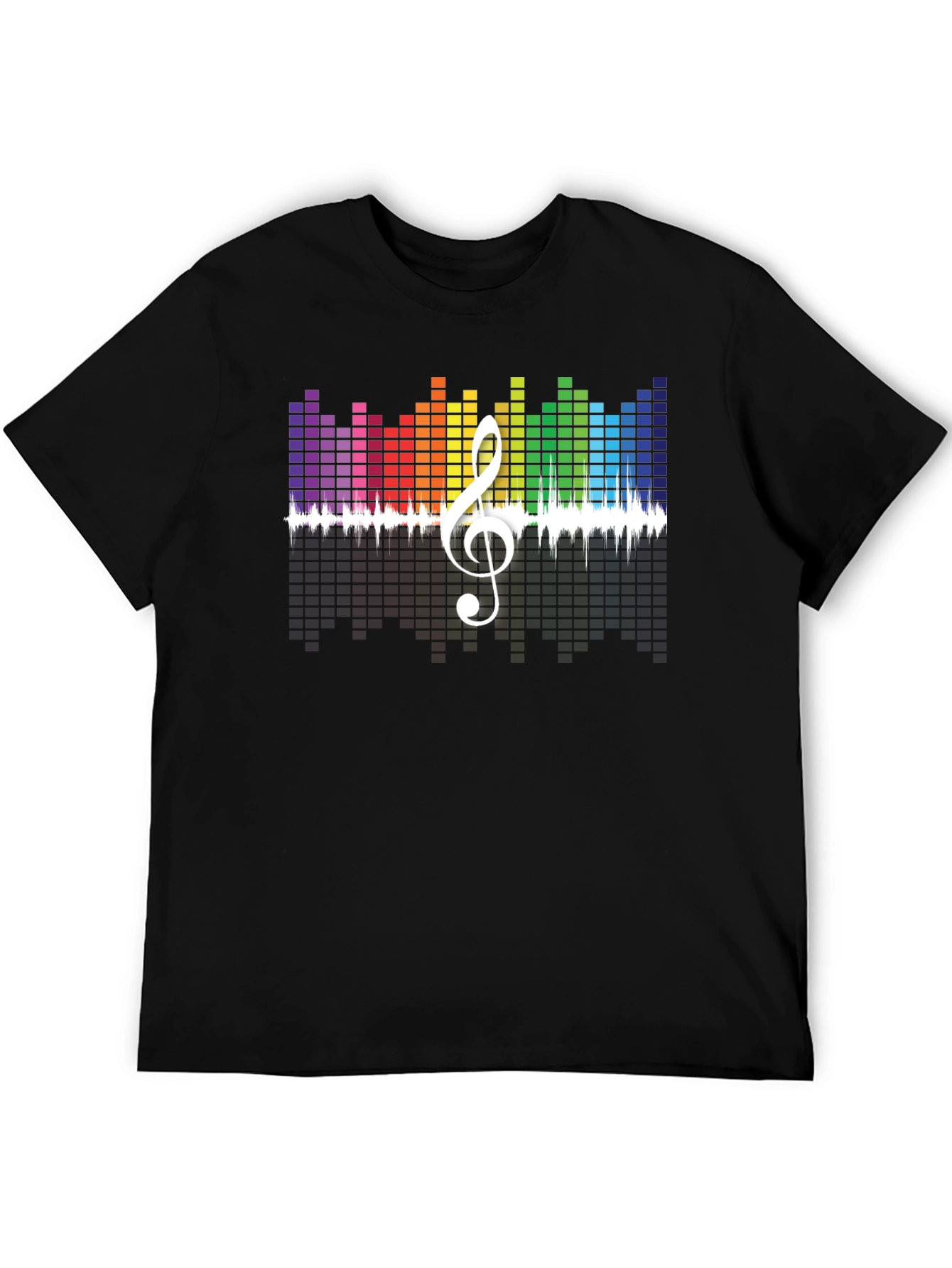 Rainbow Music Equalizer Treble Clef Graphic Tee