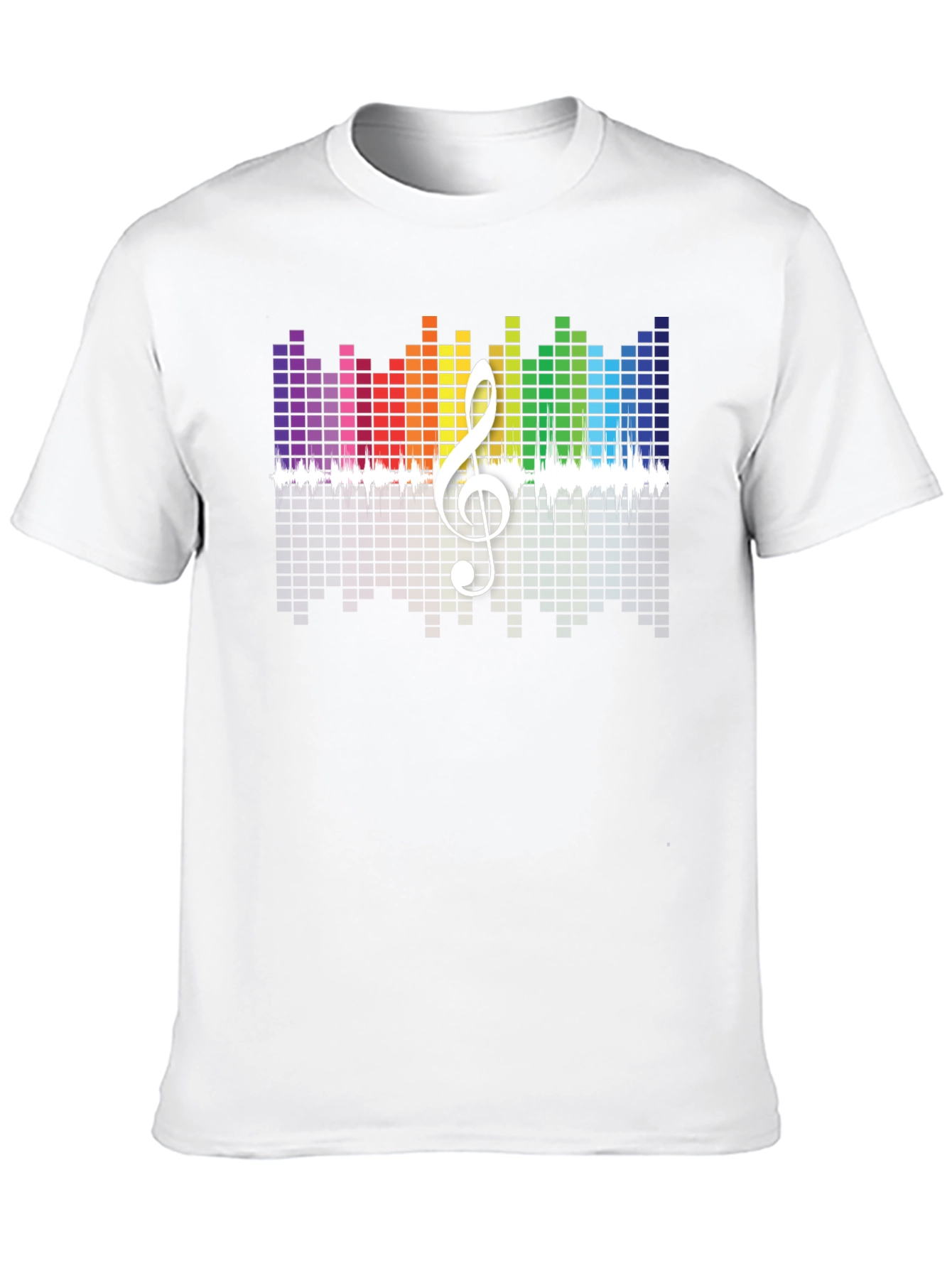 Rainbow Music Equalizer Treble Clef Graphic Tee