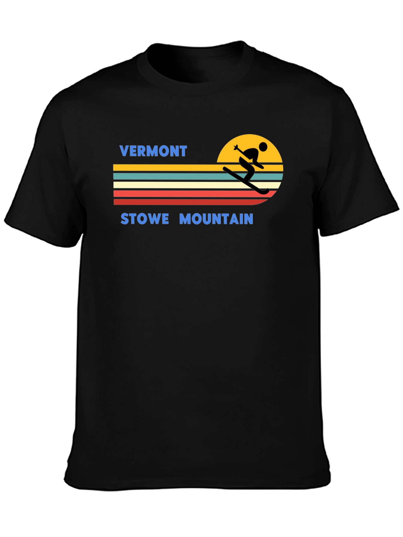 Vermont Stowe Mountain Retro Ski T-Shirt