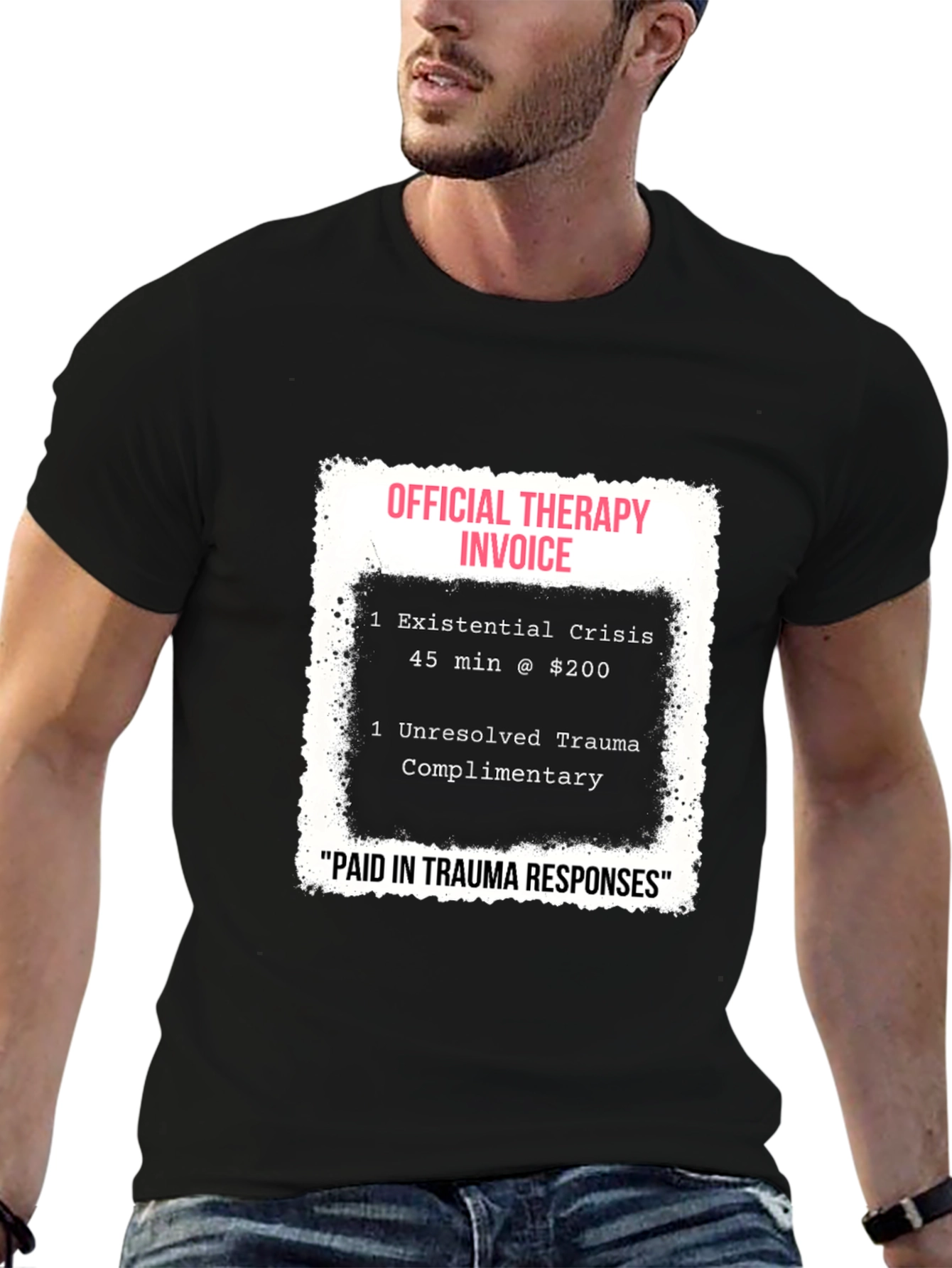 Therapy Invoice Graphic Tee - Trauma Humor T-Shirt