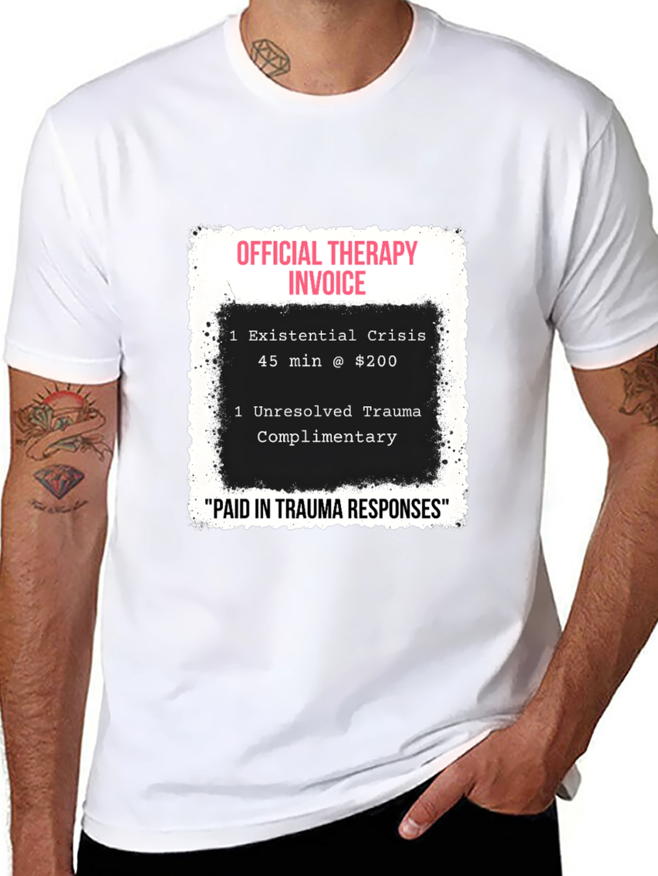 Therapy Invoice Graphic Tee - Trauma Humor T-Shirt