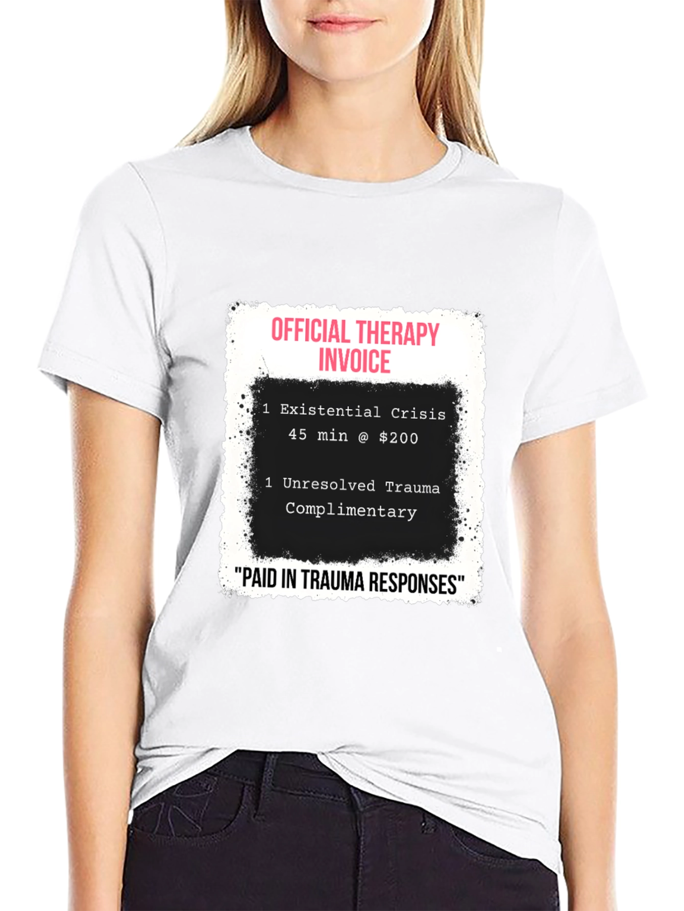 Therapy Invoice Graphic Tee - Trauma Humor T-Shirt
