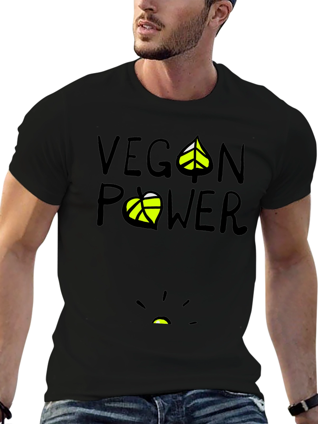Vegan Power Graphic T-Shirt - Black