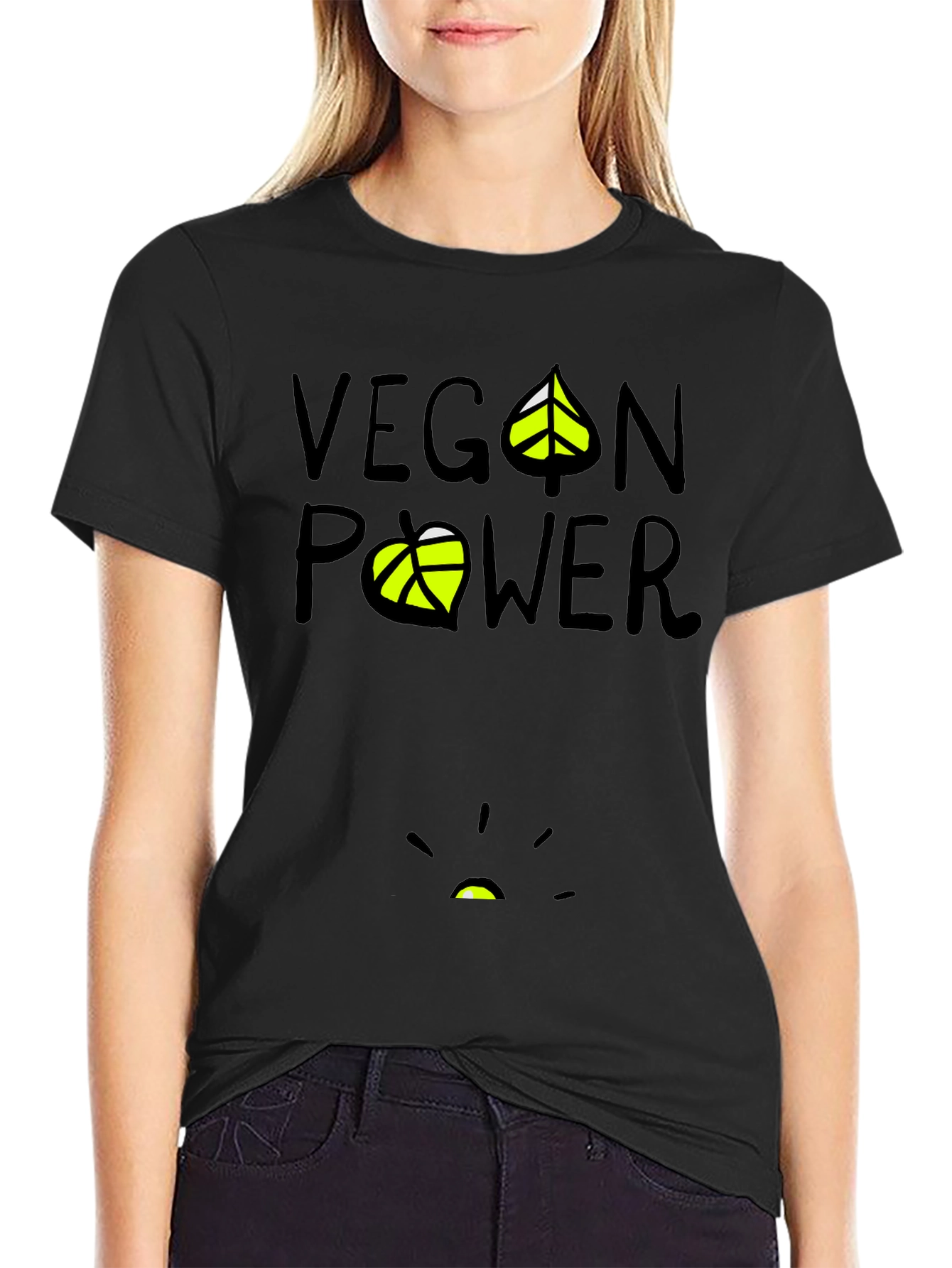 Vegan Power Graphic T-Shirt - Black