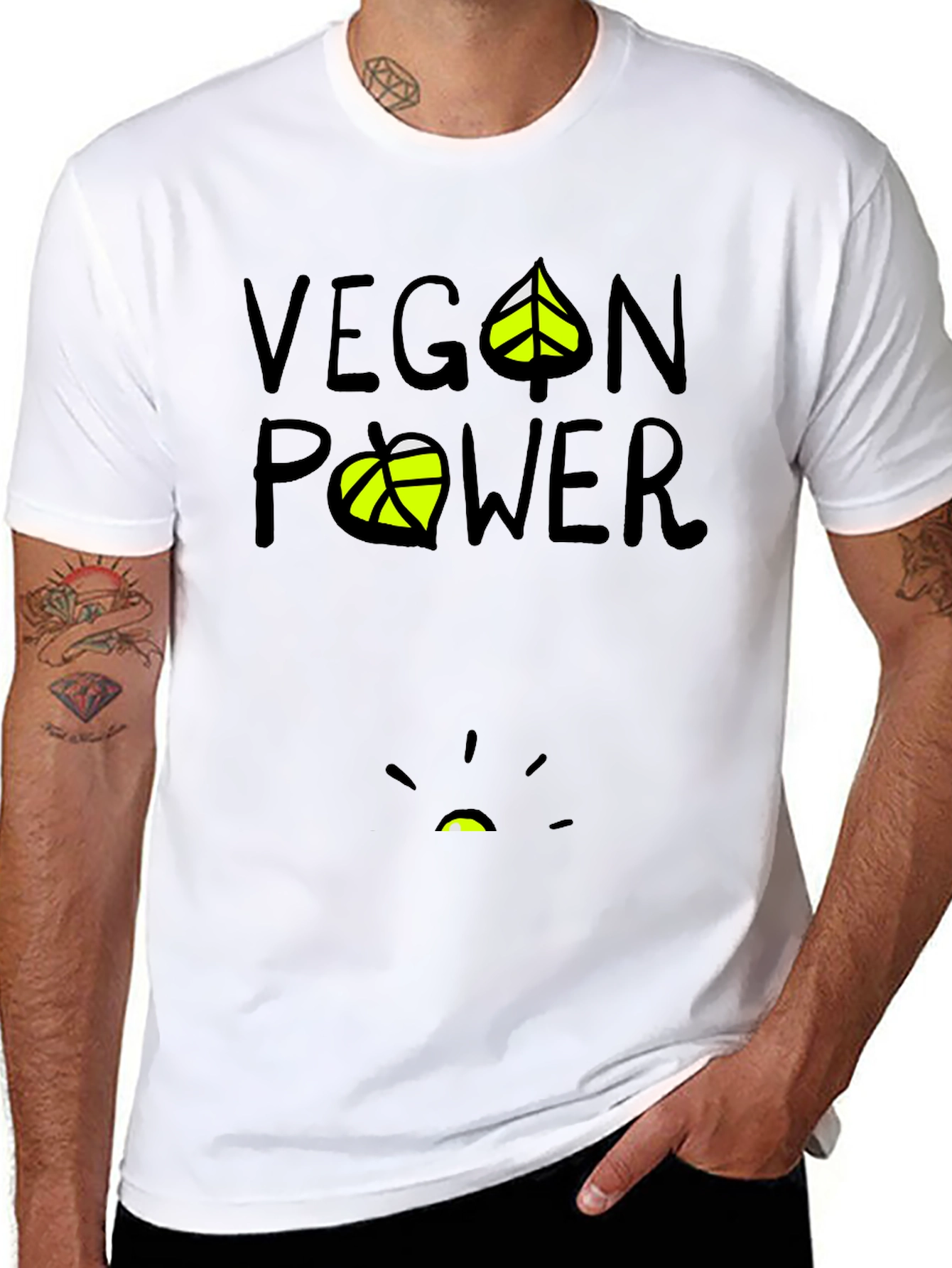 Vegan Power Graphic T-Shirt - Black