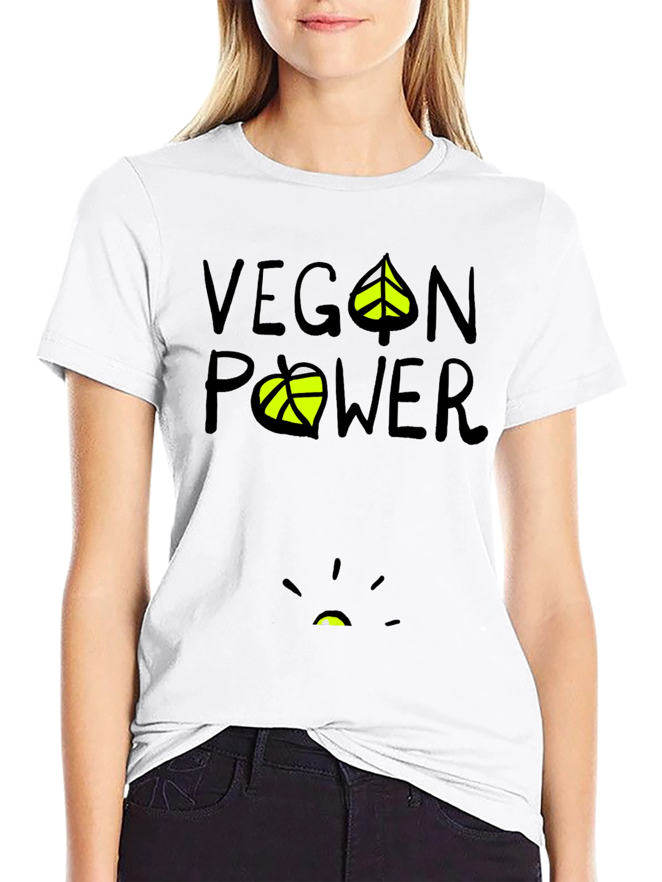 Vegan Power Graphic T-Shirt - Black