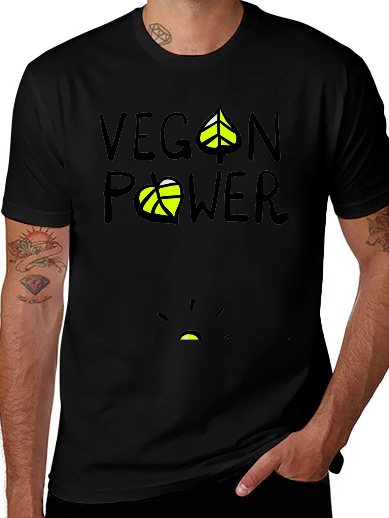 Vegan Power Graphic T-Shirt - Black