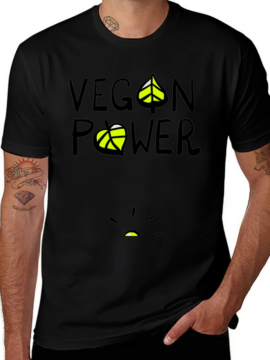 Vegan Power Graphic T-Shirt - Black