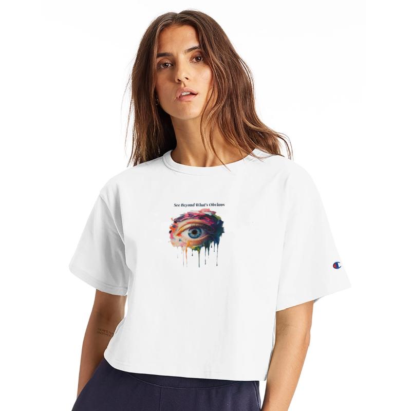 Single human eye in abstract paint strokes
